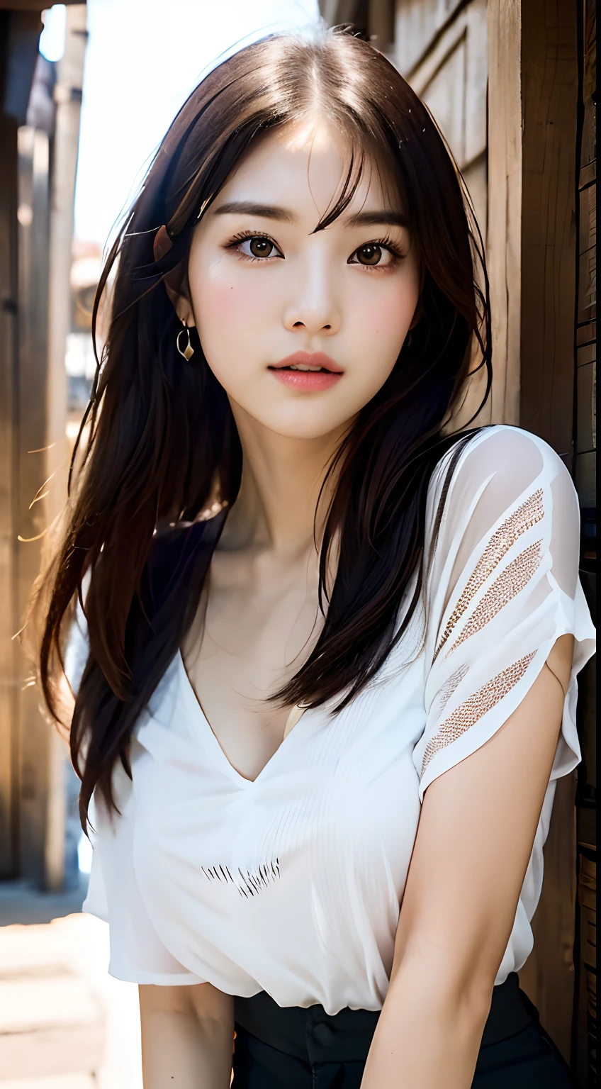 Dressing、（Photo-reality：1.4）、（Hyper-realistic：1.4）、（Real Scene：1.3）、 （Smoother lighting：1.05）、（Improve lighting quality in movies：0.9）、32 k、 1girll、20岁女孩、realistic illumination、The light from the back window is backlighted、Facial light、Ray traching、（Brighten light：1.2）、（enchanced quality：1.4）、 （Top quality true texture skin）、Delicate eyes、Delicate face、 （Exhaustion、Sleepy、satisfied：0.0）、closeup of face、Student clothes：1.3、韓国アイドル、乃木坂アイドル、hposing Gravure Idol （Physical mood improvement：1.1）、Glossy glossy skin、韓国アイドル、乃木坂アイドル、hposing Gravure Idol、self-shot