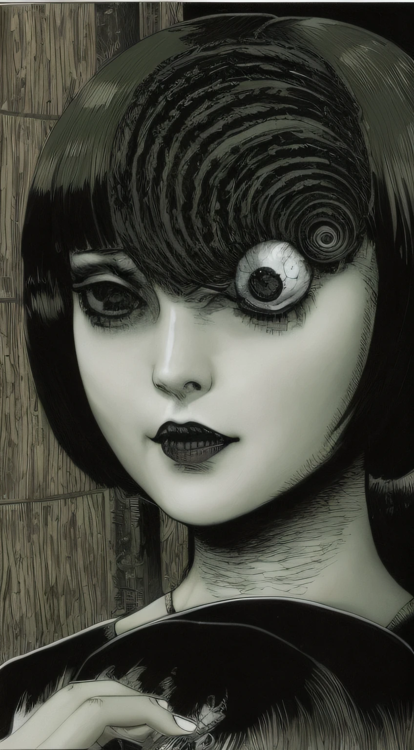 wallpaper、Swirl、Many eyes、Painting:Junji Ito