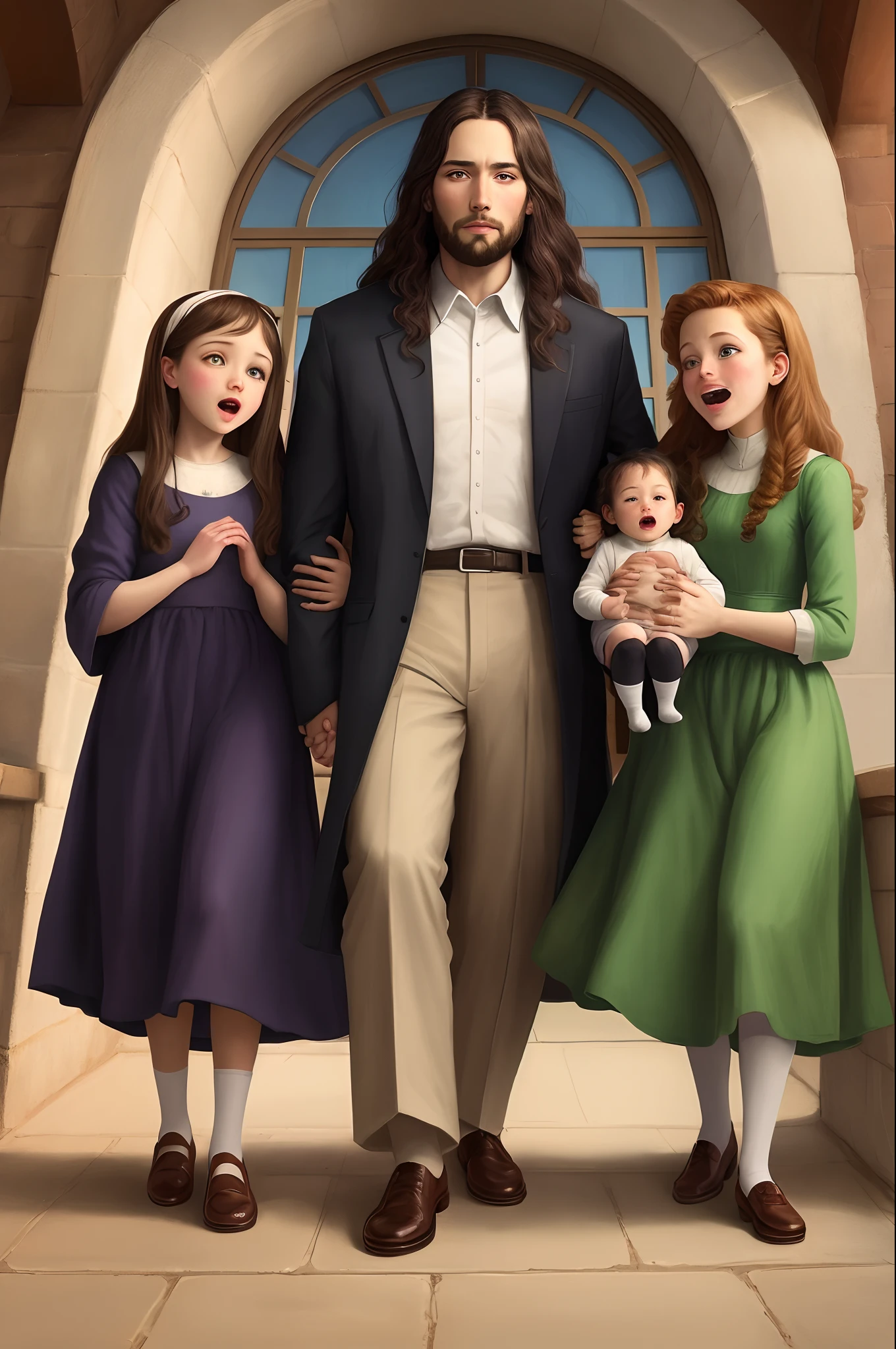 Imagine Jesus Christ with children from The Church of Jesus Christ of Latter-day Saints as a Disney animation