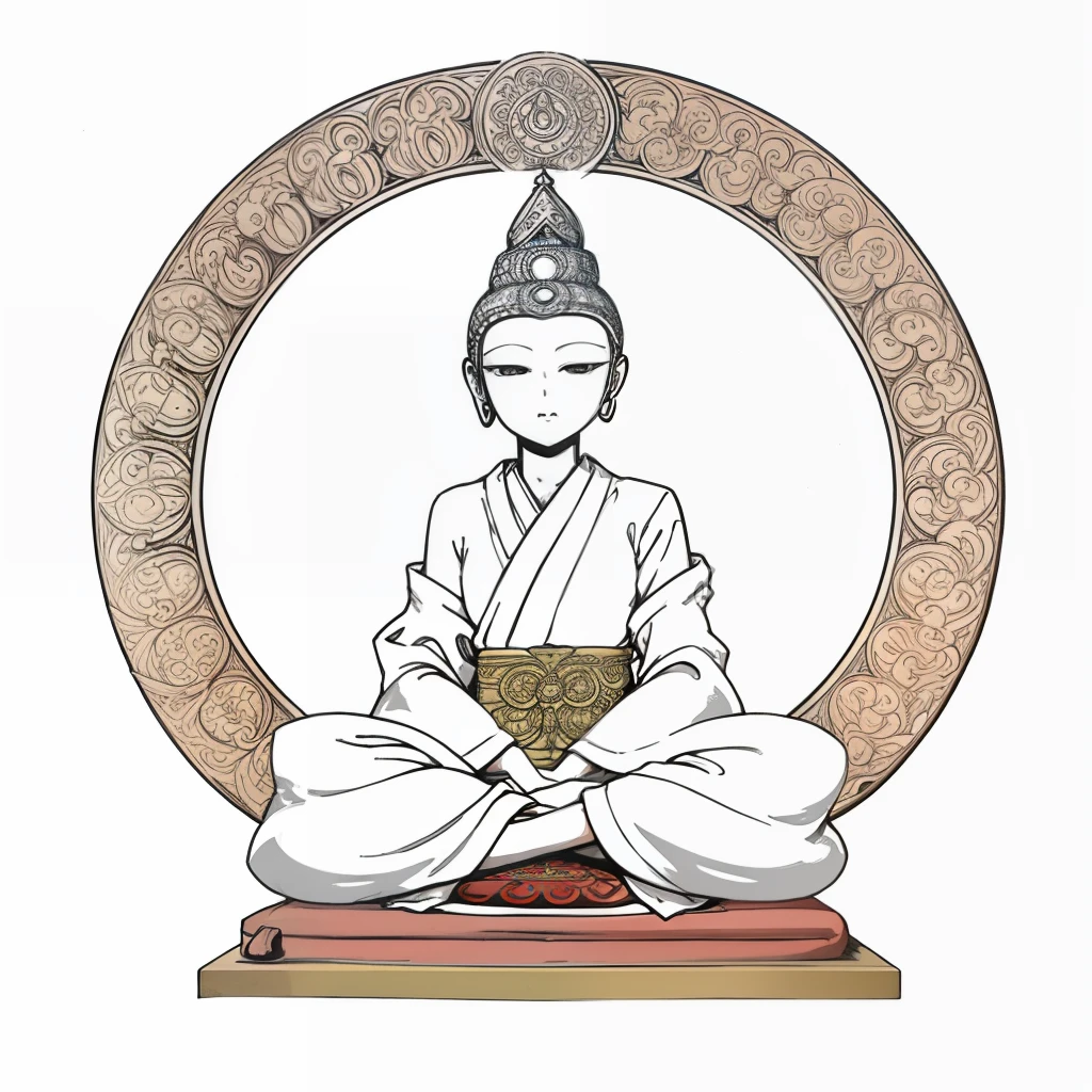 Full view, Simple Shakyamuni, simple backgound