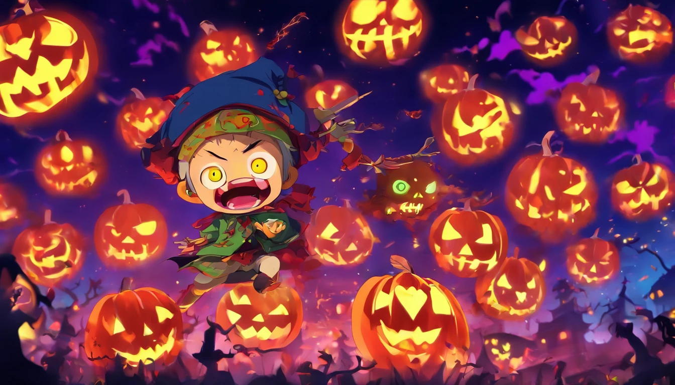 Chinese Halloween, zombies, cute cartoons