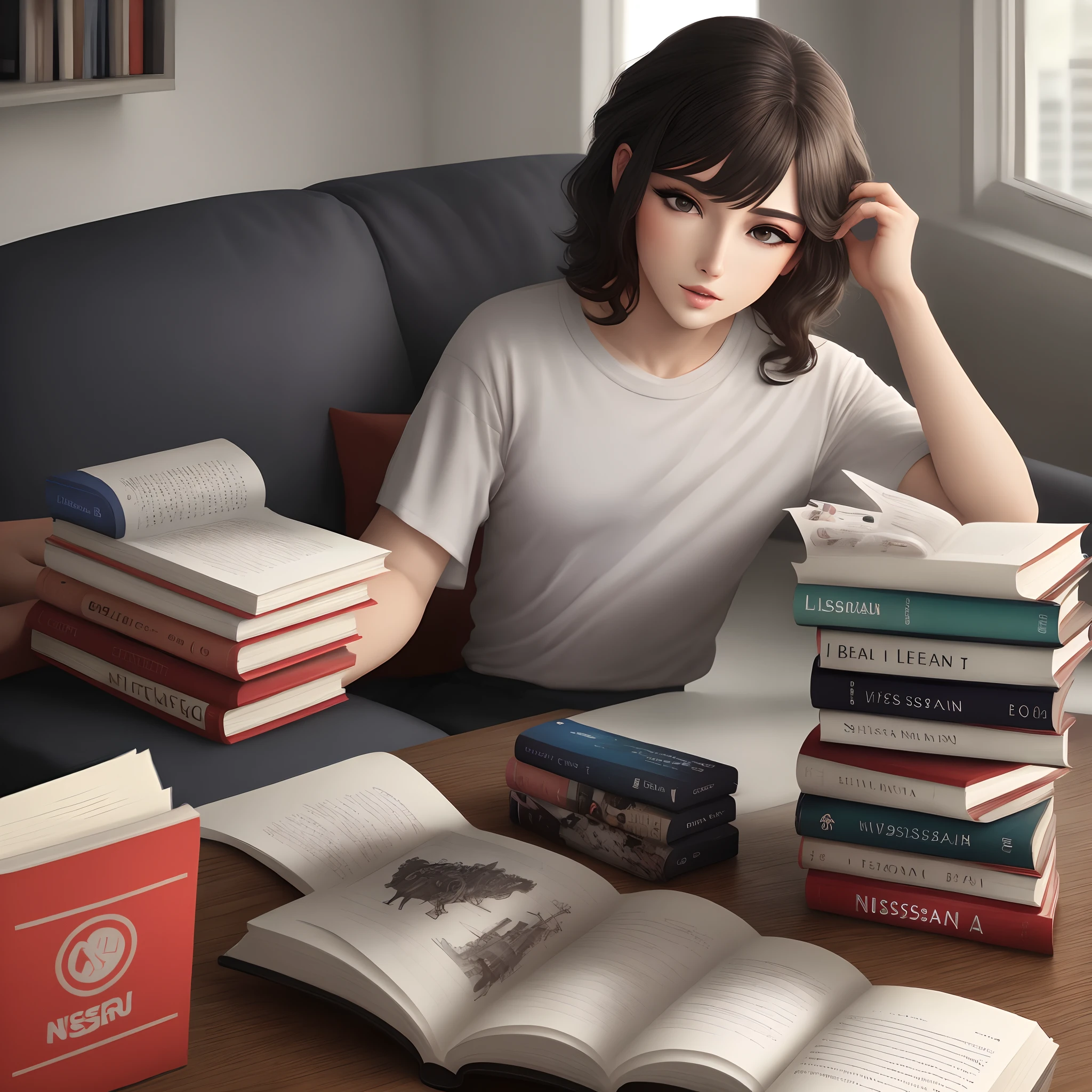 Baleia lendo um livro sobre nissan skyline