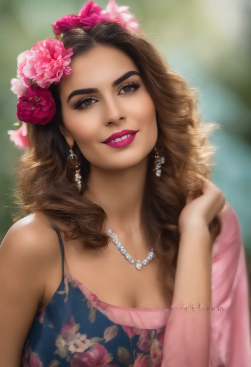 Sofia - Feminino Personalidade: Sofia is a creative and sensitive artist, passionate about expressing her emotions. Ela se destaca com uma paleta de tons de rosa, Reflecting Your Artistic Soul. allure: Sofia tem pele parda, cabelos cacheados e longos de cor rosa e olhos castanhos. She wears colorful earrings and necklaces and wears casual and comfortable clothes. She enjoys painting pictures and playing the guitar.