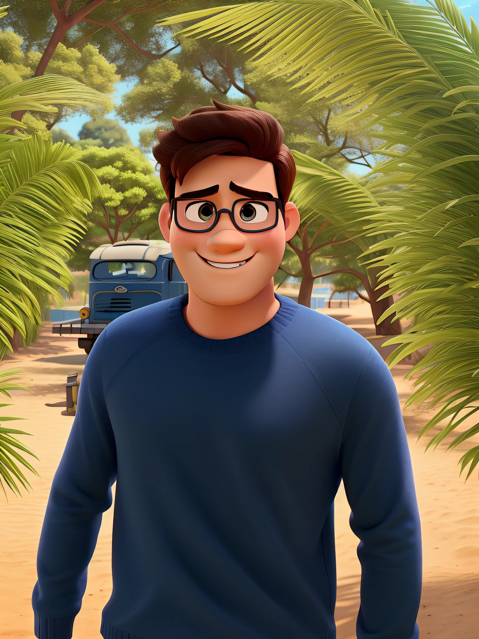 Um homem branco estilo disney pixar, alta qualidade, melhor qualidade