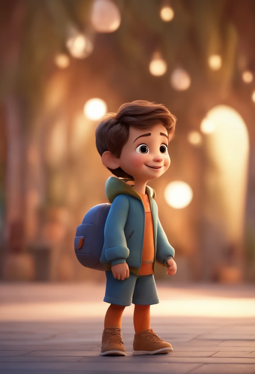 a happy cute standing short hair, vestindo uma fantasia espacial, , fundo branco, barnet, tom, Estilo Pixar, ..3d, desenhos animados, rosto detalhado, asymmetrical 16k