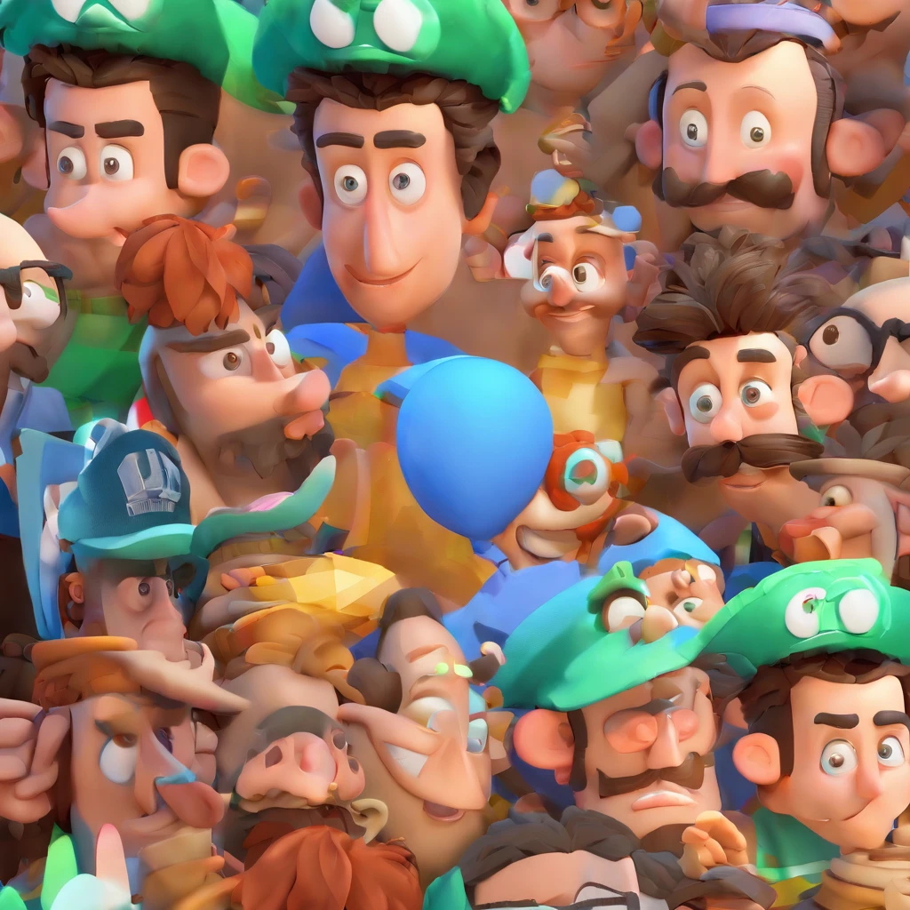 Criar um personagem no estilo Pixar. Trata-se de um homem de 30 anos, com barba, Branco, com cabelos castanhos curtos e um quiff, e olhos castanhos. Ele deve estar na frente de um computador, Trabalhar como designer