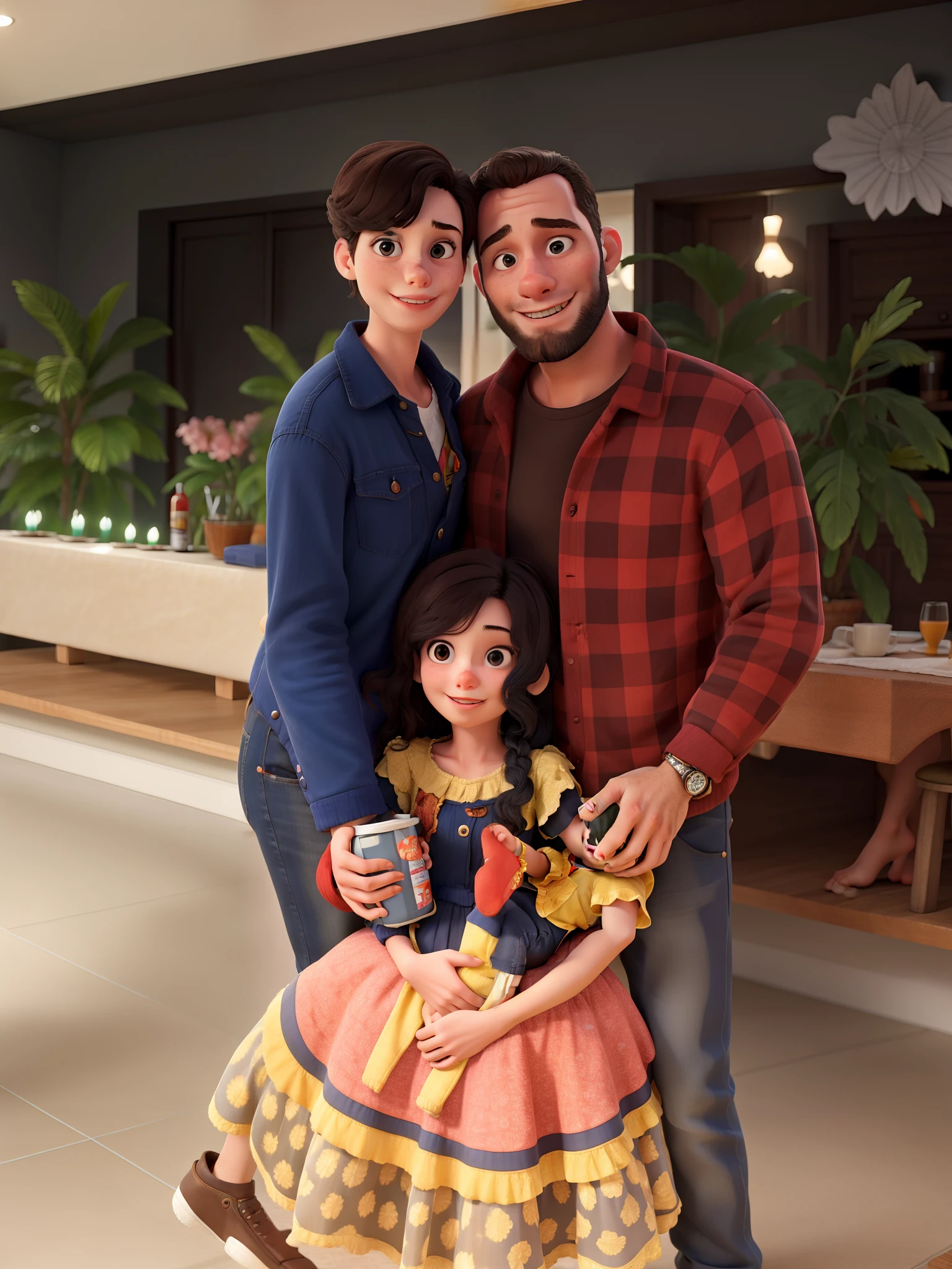 Mulher, Man and child at a party