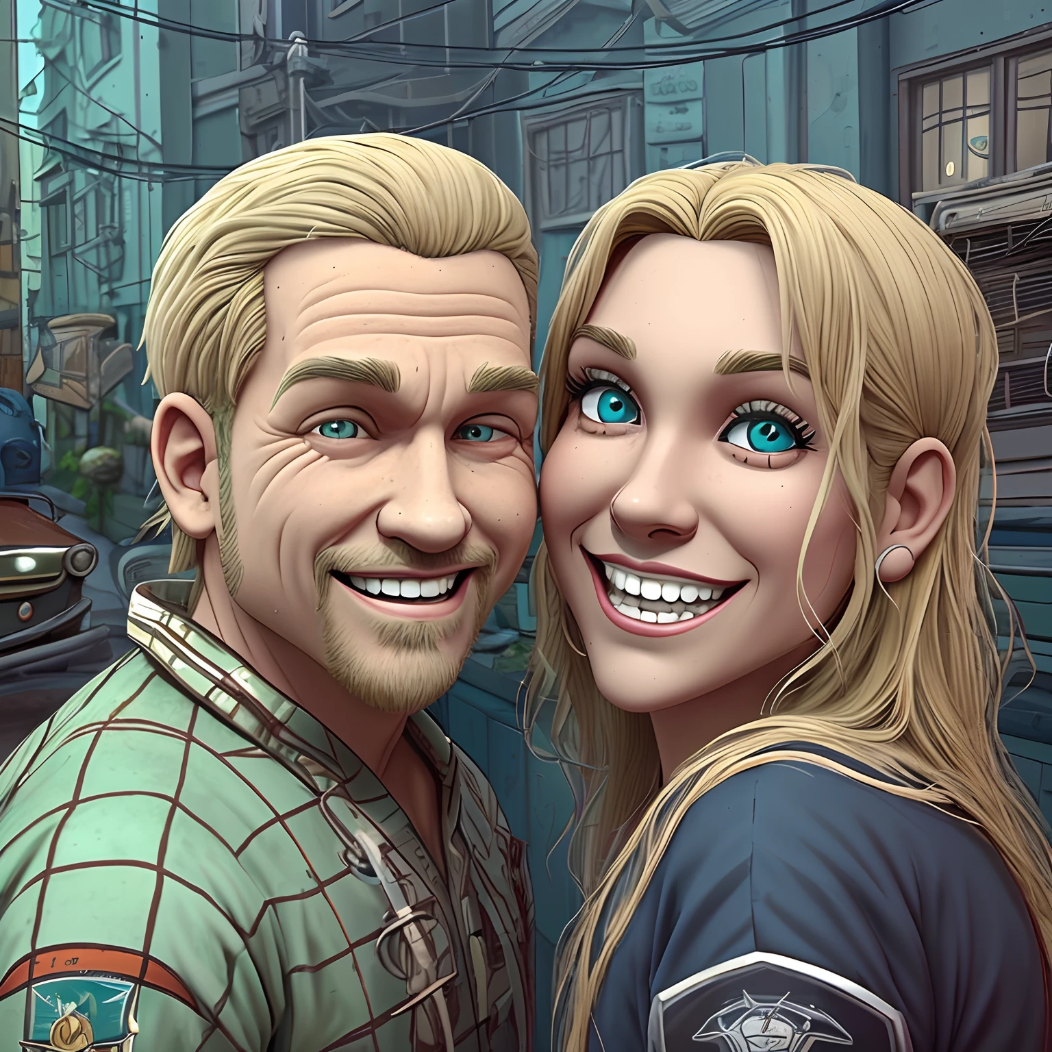Garotinho de dois anos de idade, medium blond, sorrindo, dentes separados, olho escuro, vista de frente sentado no quarto, cercado de carros de brinquedo, estilo Pixar, estilo 3D, estilo Disney, 8k, bonito