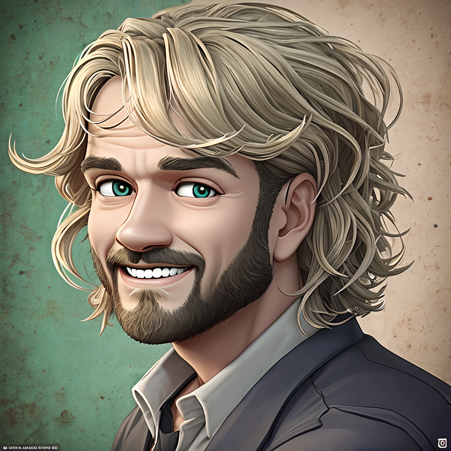Garotinho de dois anos de idade, medium blond, sorrindo, dentes separados, olho escuro, vista de frente sentado no quarto, cercado de carros de brinquedo, estilo Pixar, estilo 3D, estilo Disney, 8k, bonito