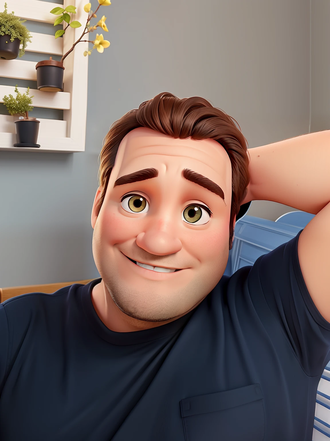 Modelo Pixar personagem usando modelo da foto