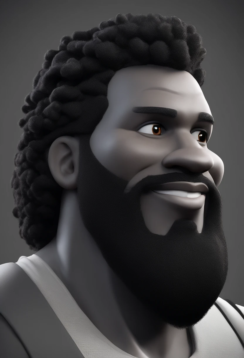 Personagem de desenho animado de um homem negro,forte, e uma camisa lisa preta, careca, With full beard and tattoos on arm and neck animation character, pixar, Caractere estilizado, animation style rendering, 3D estilizado, Arnold Maya render, 3 d render stylized, toon render keyshot, Personagem 3D, Personagem 3D, 3d rendering stylized, 3 d character render, personagem de desenho animado, Personagem de close up, Pose de personagem, (Estilo Pixar) (master part:1.2) (Bokeh) (best quality) (pele detalhada) (textura detalhada) (8k) (argila) (Cinematic lighting) (foco nítido