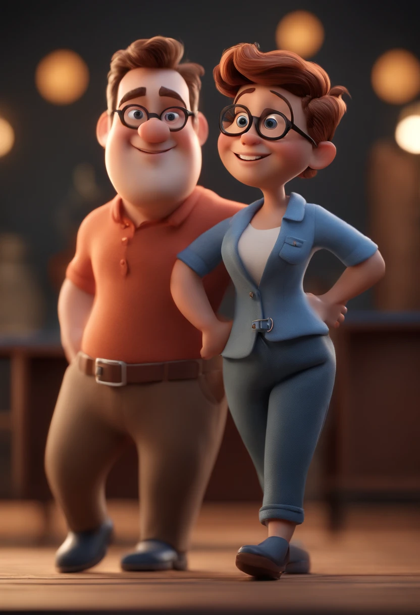 Cartoon character of a man with glasses and a blue shirt, animation character, Caractere estilizado, animation style rendering, 3D estilizado, Arnold Maya render, 3 d render stylized, toon render keyshot, Personagem 3D, Personagem 3D, 3d rendering stylized, 3 d character render, personagem de desenho animado, Personagem de close up, Pose de personagem,  (Estilo Pixar) (master part:1.2) (Bokeh) (best quality) (pele detalhada) (textura detalhada) (8k) (argila) (Cinematic lighting) (foco nítido