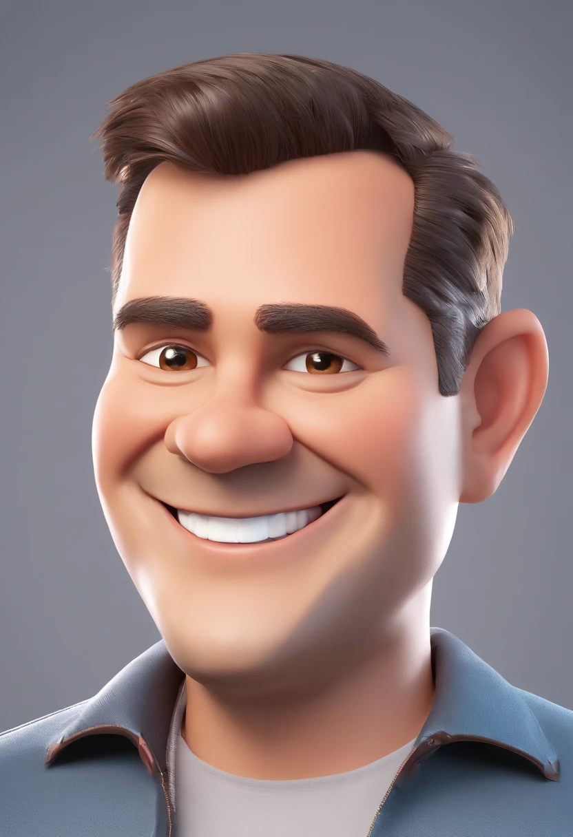 Smiling Man Illustration, sorriso insano, Homem de pele marrom com um sorriso gigante, happily smiling at the camera, sorriso atrevido, he's smiling, sorriso muito grande, Macho sorridente, foto de perfil headshot, rindo sorriso enorme, desenhando no estilo de Arte 3D, c4d, fundo de cor branco puro, estilo disney, estilo pixar render ilustracao Super Detalhe, 8k
