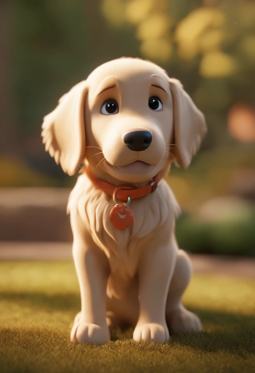 personagem dos desenhos animados de um cachorro golden retriever femea, animation character, Caractere estilizado, animation style rendering, 3D estilizado, Arnold Maya render, 3 d render stylized, toon render keyshot, Personagem 3D, Personagem 3D, 3d rendering stylized, 3 d character render, personagem de desenho animado, Personagem de close up, Pose de personagem,  (Estilo Pixar) (master part:1.2) (Bokeh) (best quality) (pele detalhada) (textura detalhada) (8k) (argila) (Cinematic lighting) (foco nítido