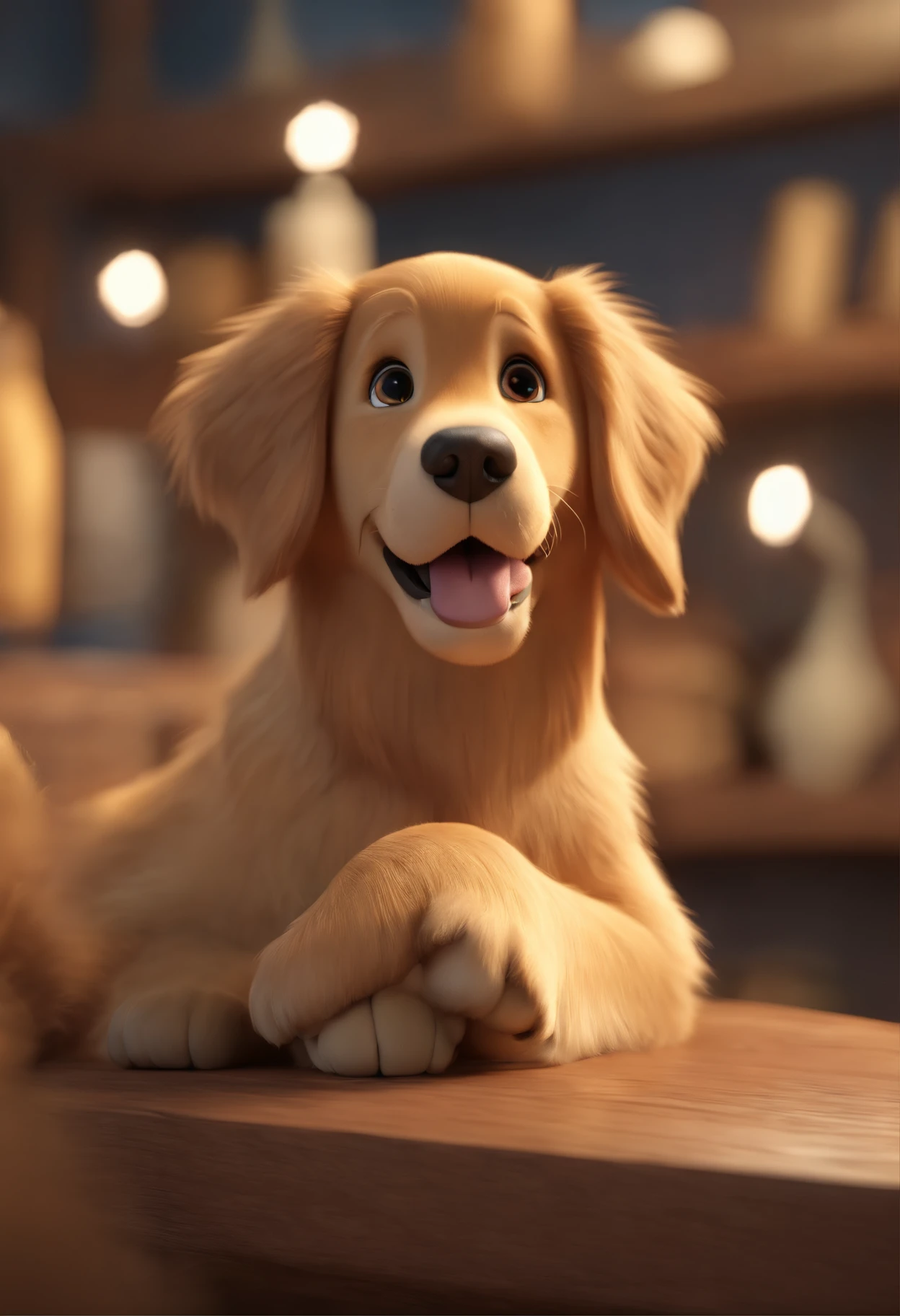 personagem dos desenhos animados de um cachorro golden retriever femea, animation character, Caractere estilizado, animation style rendering, 3D estilizado, Arnold Maya render, 3 d render stylized, toon render keyshot, Personagem 3D, Personagem 3D, 3d rendering stylized, 3 d character render, personagem de desenho animado, Personagem de close up, Pose de personagem, (Estilo Pixar) (master part:1.2) (Bokeh) (best quality) (pele detalhada) (textura detalhada) (8k) (argila) (Cinematic lighting) (foco nítido