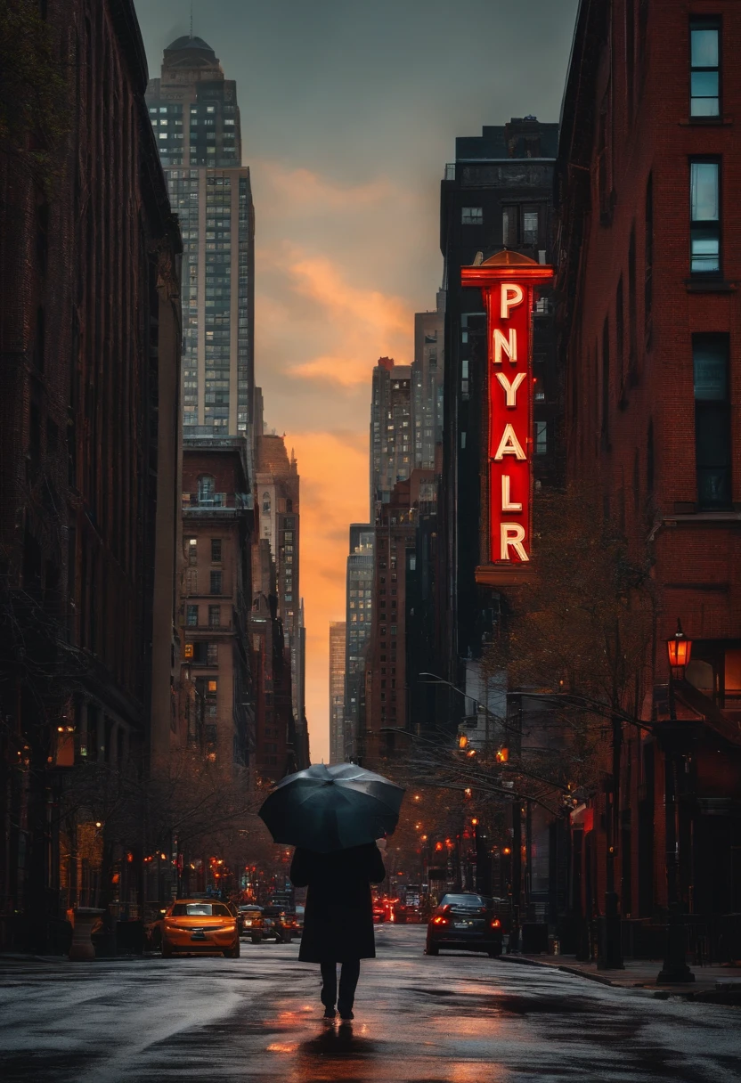 Criar imagem de homem negro, estilo pixar em uma paisagem de nova york
