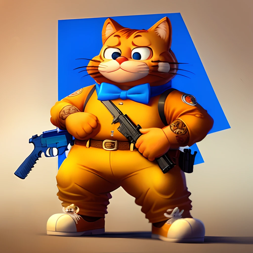 Crip Garfield with a Glock