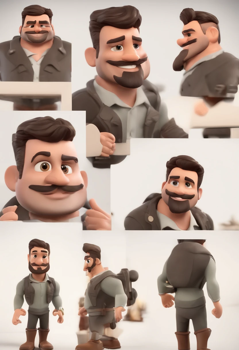 personagem dos desenhos animados de um homem com de 23 anos com cabelos pretos, Small beard and mustache starting to grow, trabalhando no computador fazendo anuncios, pele branca, magro, but not too skinny, fisionomia normal, animation character, Caractere estilizado, animation style rendering, 3D estilizado, Arnold Maya render, 3 d render stylized, toon render keyshot, Personagem 3D, Personagem 3D, 3d rendering stylized, 3 d character render, personagem de desenho animado, Personagem de close up, Pose de personagem,  (Estilo Pixar) (master part:1.2) (Bokeh) (best quality) (pele detalhada) (textura detalhada) (8k) (argila) (Cinematic lighting) (foco nítido