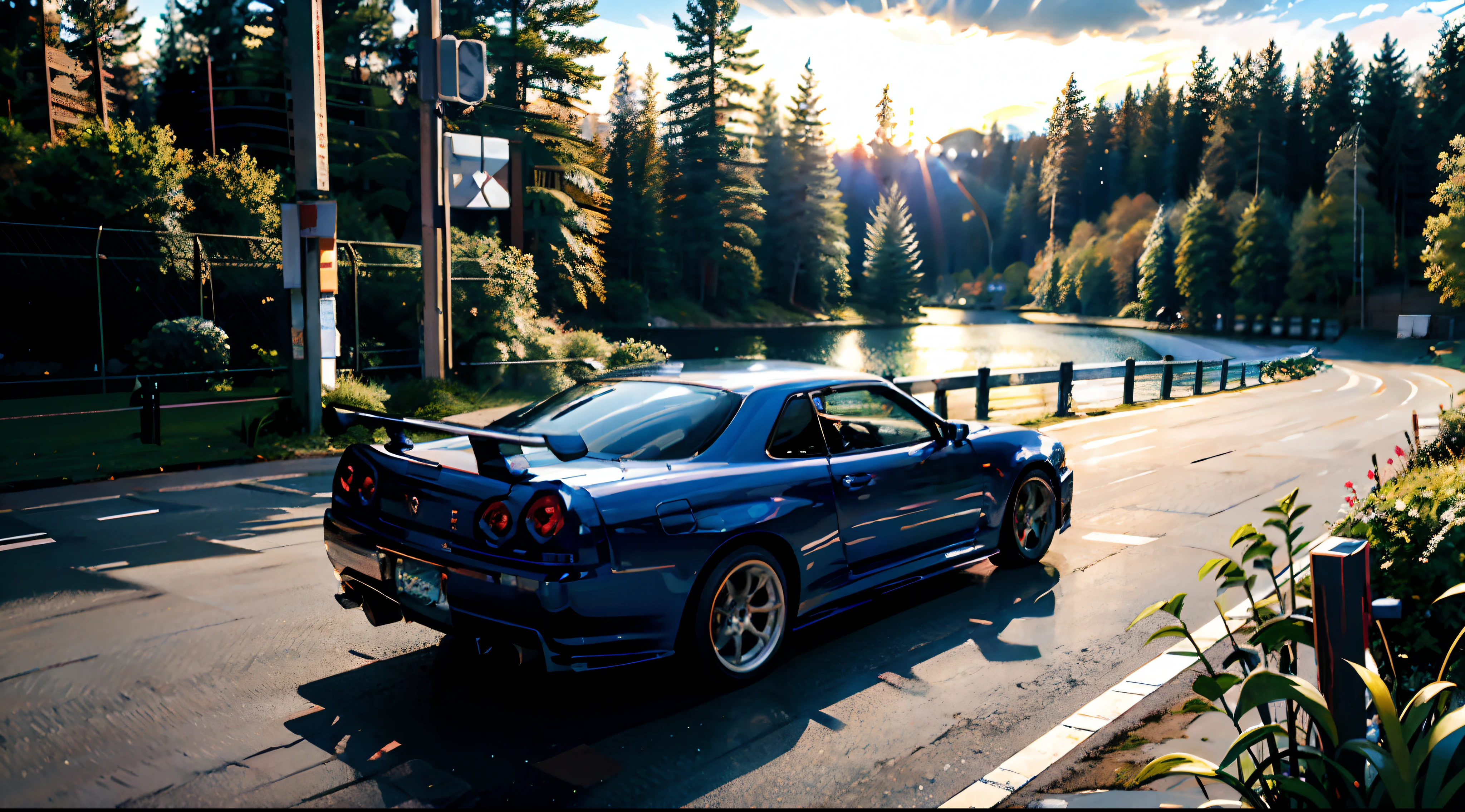 tmasterpiece,Best quality,offcial art,extremely detailed 8k cg wallpaper,illustratio,optic,offcial art,extremely detailed 8k cg wallpaper,illustratio,tag, in the winter,yuki, beautiful detailed sky, optic,ln the forest,pathway, exteriors,1car, (Car:1), groundvehicle, sports cars, Nissan, GTR, Skyline R34,Mazda,RX-7,subaru,corporate,WRX, cmyk, tart,Here,porsche,turbo, Silver wheels,Vehicle focus,Need for speed,heartwarming,Wet,Transparent,The ultimate in illustration art