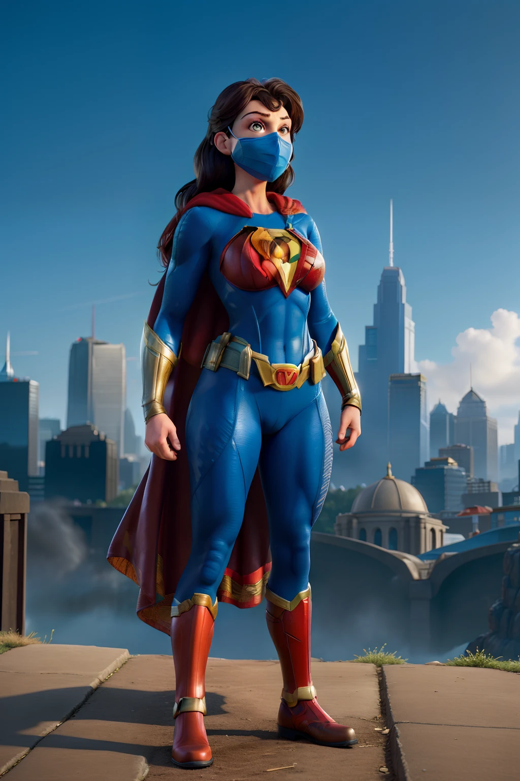 masterpiece, best quality ,Female Superhero, Superheroine, City, Saving, Rescue, Hero, Power, Strength, Courage, Justice, Crime-fighting, Vigilante, Action, Adventure, Superpowers, Caped Crusader, Superhuman, Protector, Saviour, Metropolis, Urban, Skyline, Buildings, Victory, Emblem, Costume, Mask, Secret Identity, Courageous, Dynamic, Fearless, Iconic, Mighty, Battle, Epic, Superhero Team, Nemesis, Super Villain, Heroic Deeds, Defending, Justice League.