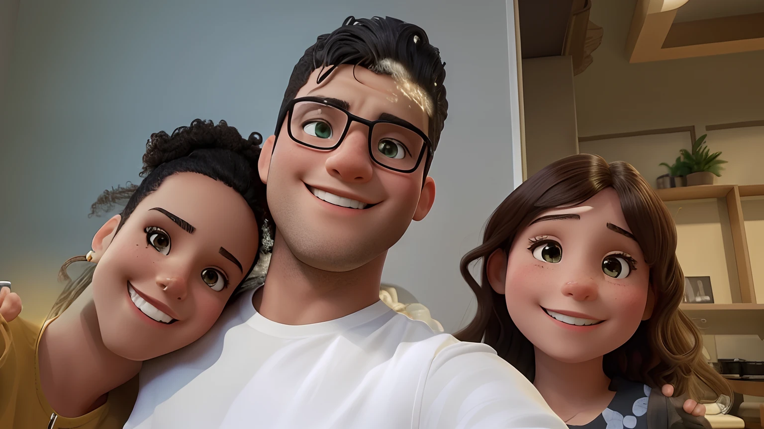 there are three people that are posing for a picture together, Fotografia selfie 8k, tomada em 2 0 2 0, divertindo-se, taken in the early 2020s, muito bobo olhando, foto de perfil, happily smiling at the camera, foto de perfil headshot, david rios ferreira, imagem interna, imagem de perfil, Cristiano Orrillo, with a kid