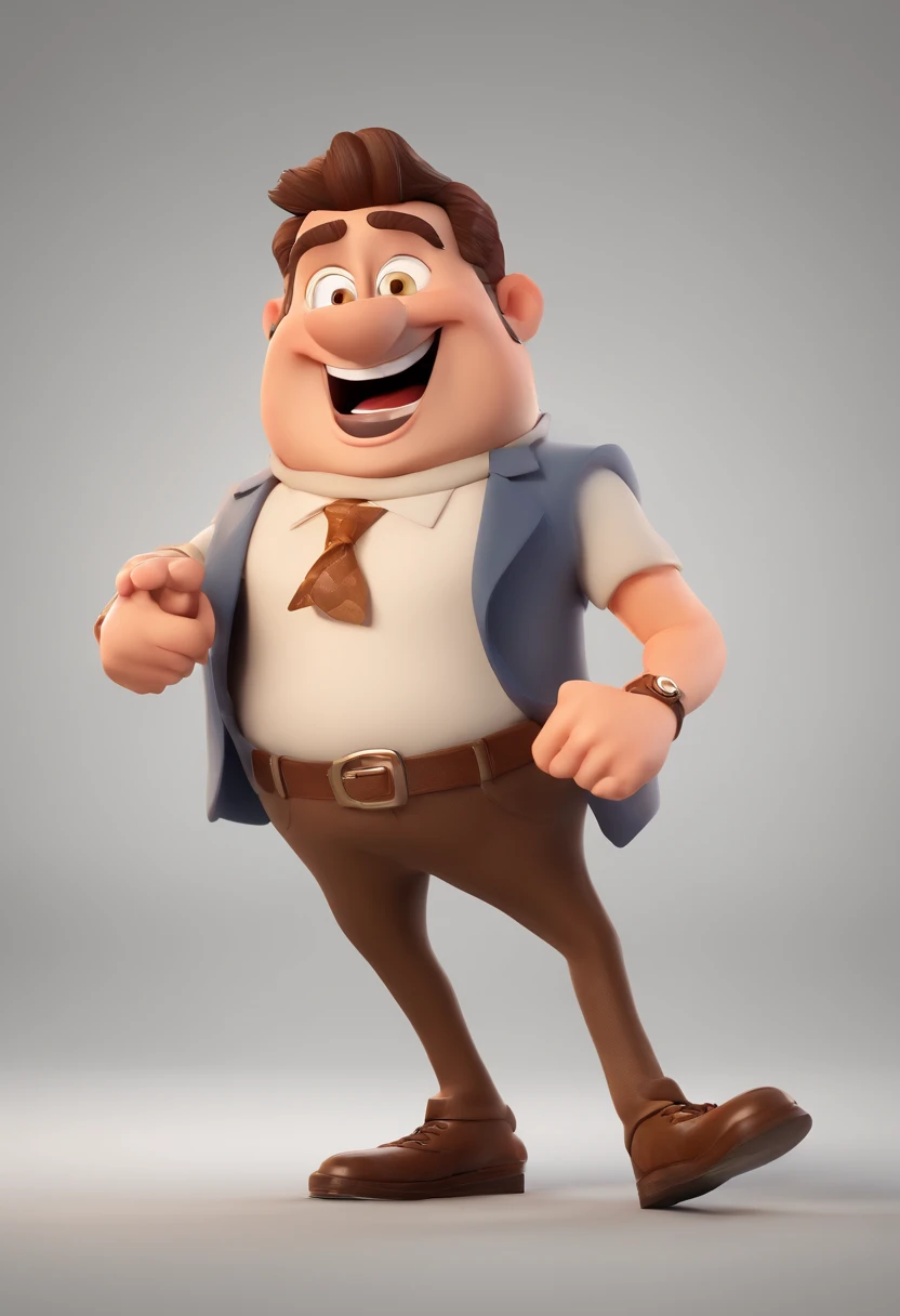 Smiling Man Illustration, sorriso insano, Homem de pele marrom com um sorriso gigante, happily smiling at the camera, sorriso atrevido, he's smiling, sorriso muito grande, Macho sorridente, foto de perfil headshot, rindo sorriso enorme, desenhando no estilo de Arte 3D, c4d, fundo de cor branco puro, estilo disney, estilo pixar render ilustracao Super Detalhe, 8k