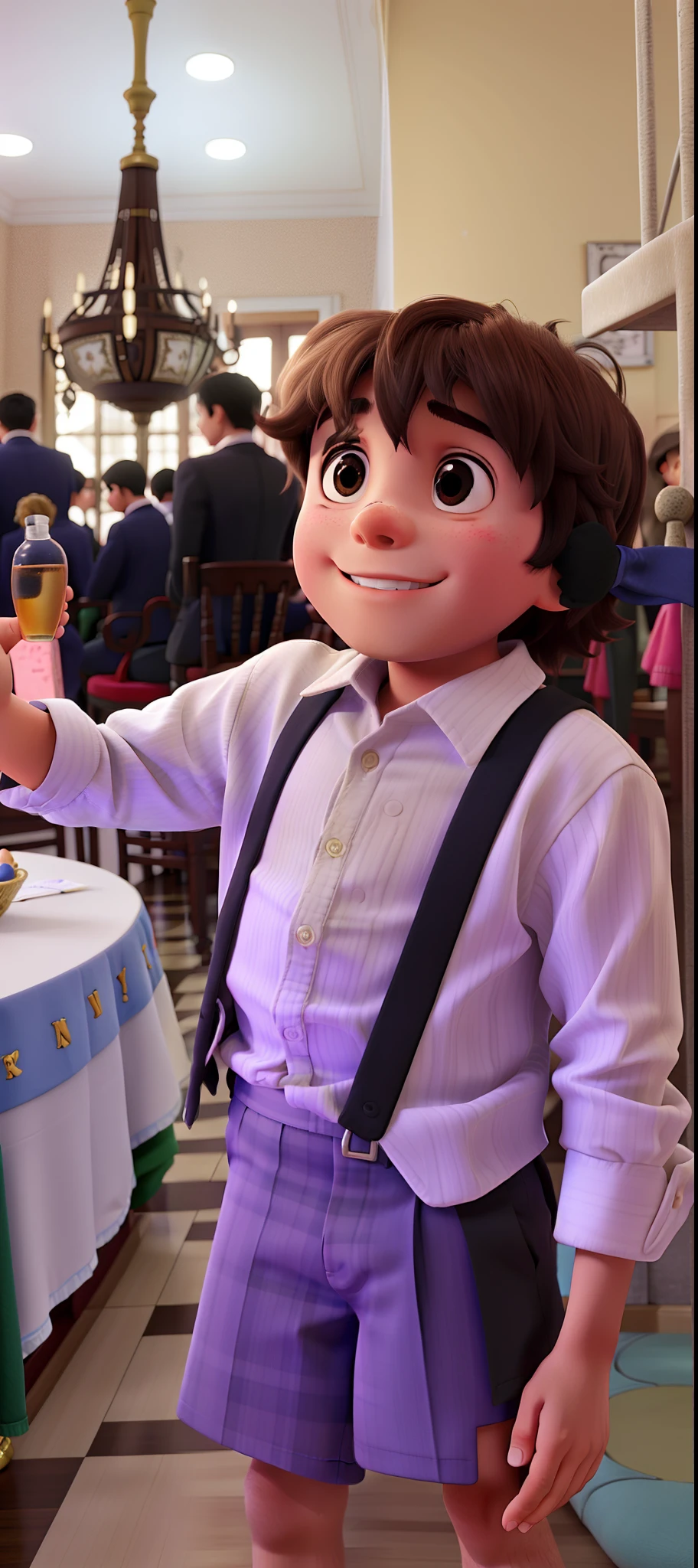 Um menino de 5 anos, in the ballroom