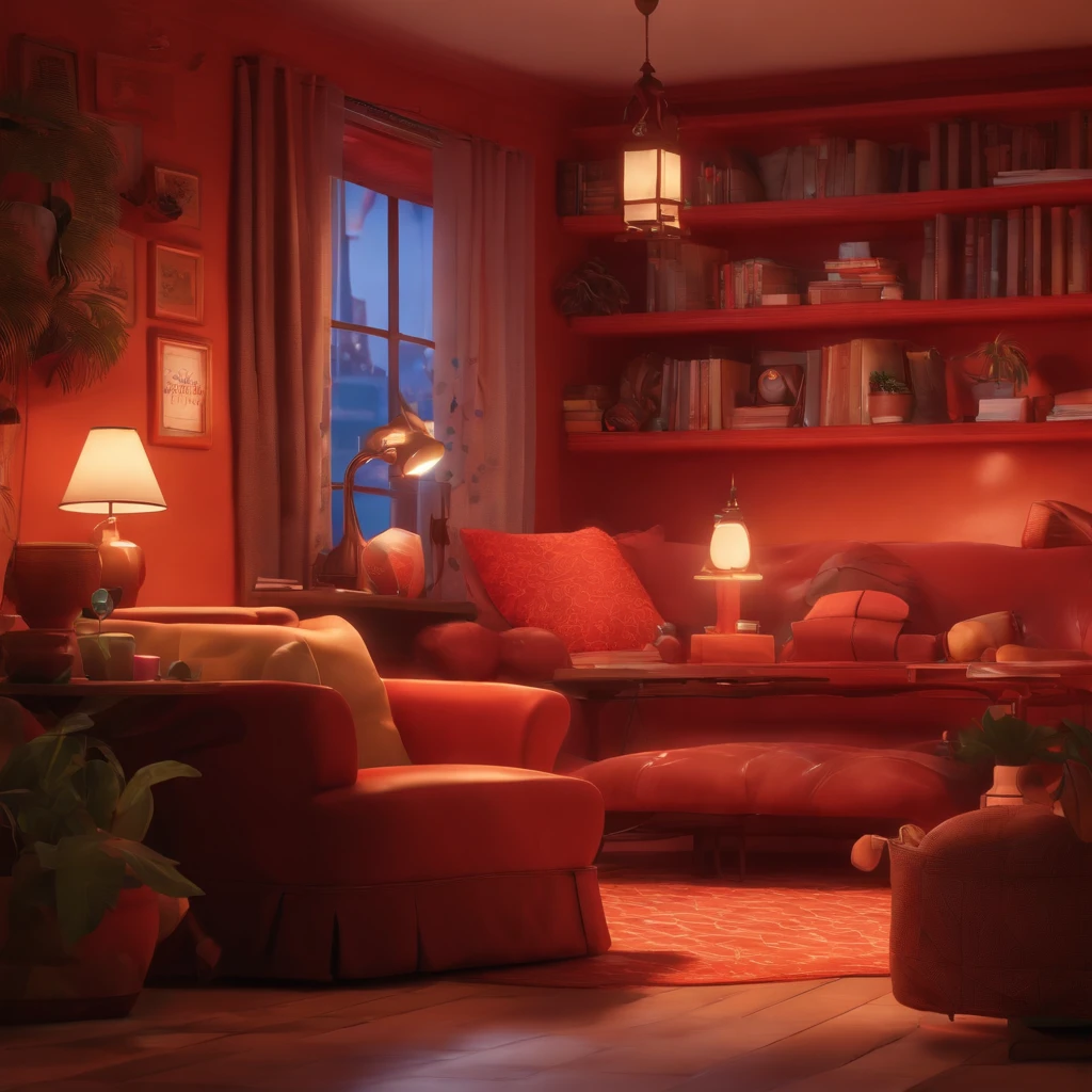 fundo do Flamengo , pixar desenhos animados 3D, homem lendo um livro, ::estilo pixar cartoon