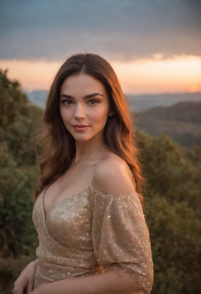 4k, 8k, master part, melhor qualidade, parte suprior do corpo, Couple embraced, paraiso, jardim, olhando para o mar, o rapaz e a mulher, tem 20 anos, The young man has medium beard, brown eyes;, mid hair, a mulher cabelos pretos, olhos castanhos, ela tem uma flor rosa no cabelo, are covered with foliage, are naked