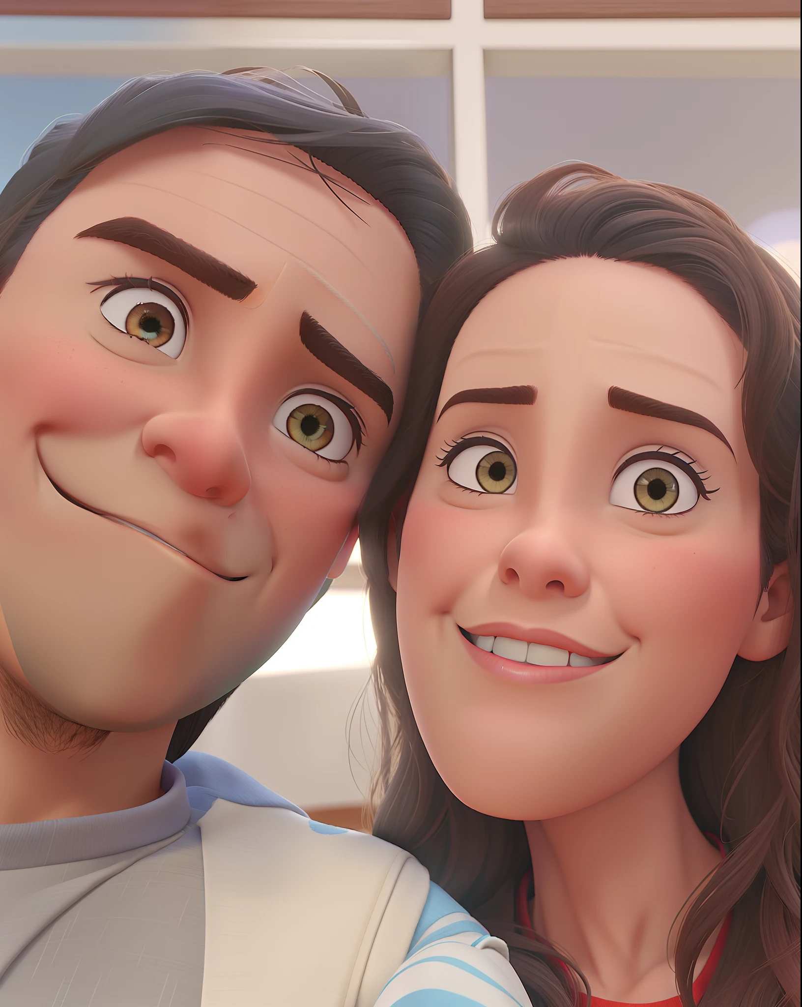 Um casal estilo Disney pixar, alta qualidade, melhor qualidade