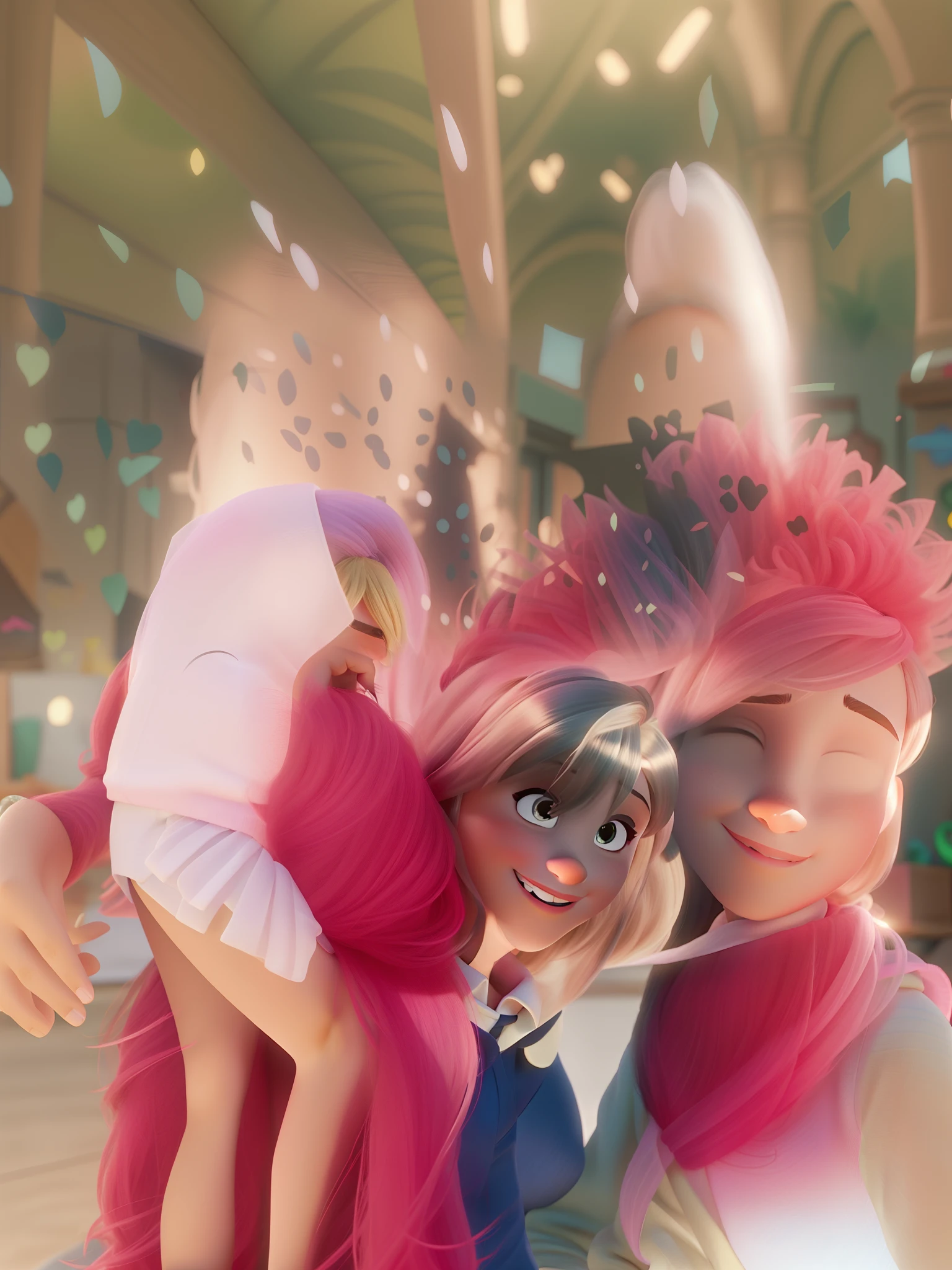 Um homem, uma , uma mulher e no estilo Disney pixar, alta qualidade, melhor qualidade