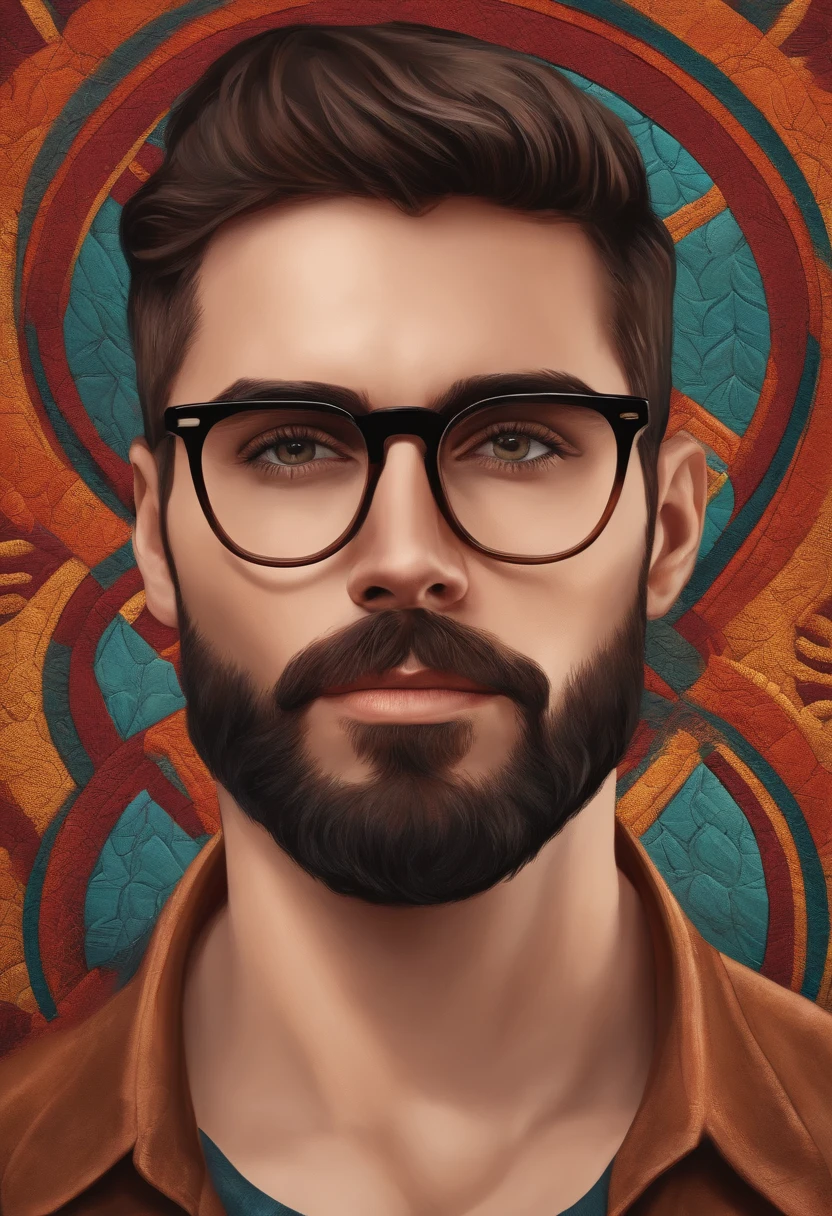 Image of a brunette man with short beard and glasses low hair