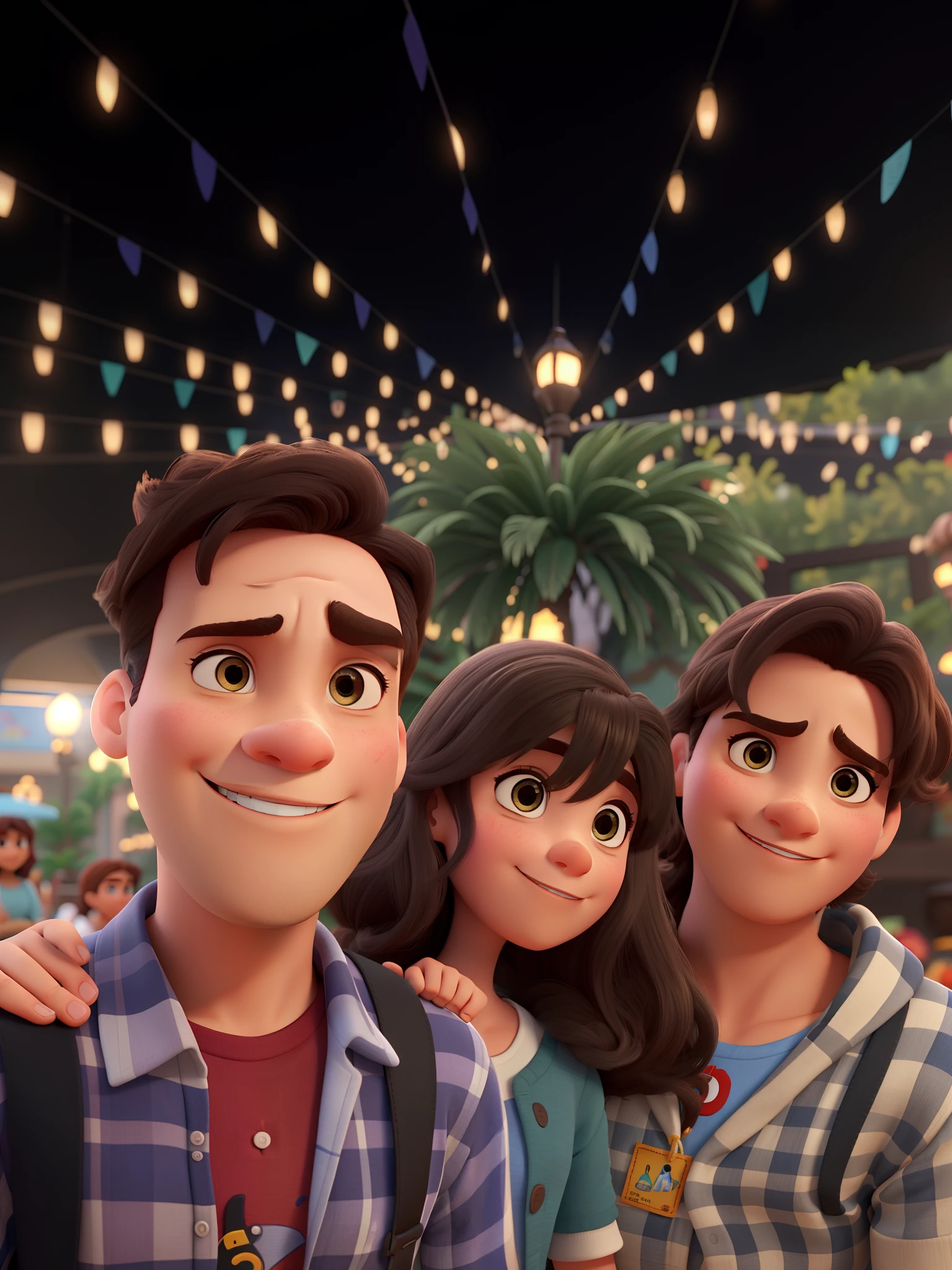 um homem, uma menina e uma mulher com estilo disney pixar, alta qualidade, melhor qualidade