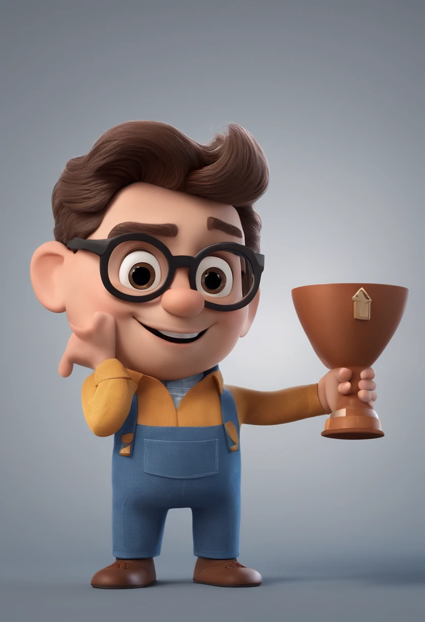 Cartoon character of a man with black glasses and a blue shirt, animation character, Caractere estilizado, animation style rendering, 3D estilizado, Arnold Maya render, 3 d render stylized, toon render keyshot, Personagem 3D, Personagem 3D, 3d rendering stylized, 3 d character render, personagem de desenho animado, Personagem de close up, Pose de personagem,  (Estilo Pixar) (master part:1.2) (Bokeh) (best quality) (pele detalhada) (textura detalhada) (8k) (argila) (Cinematic lighting) (foco nítido