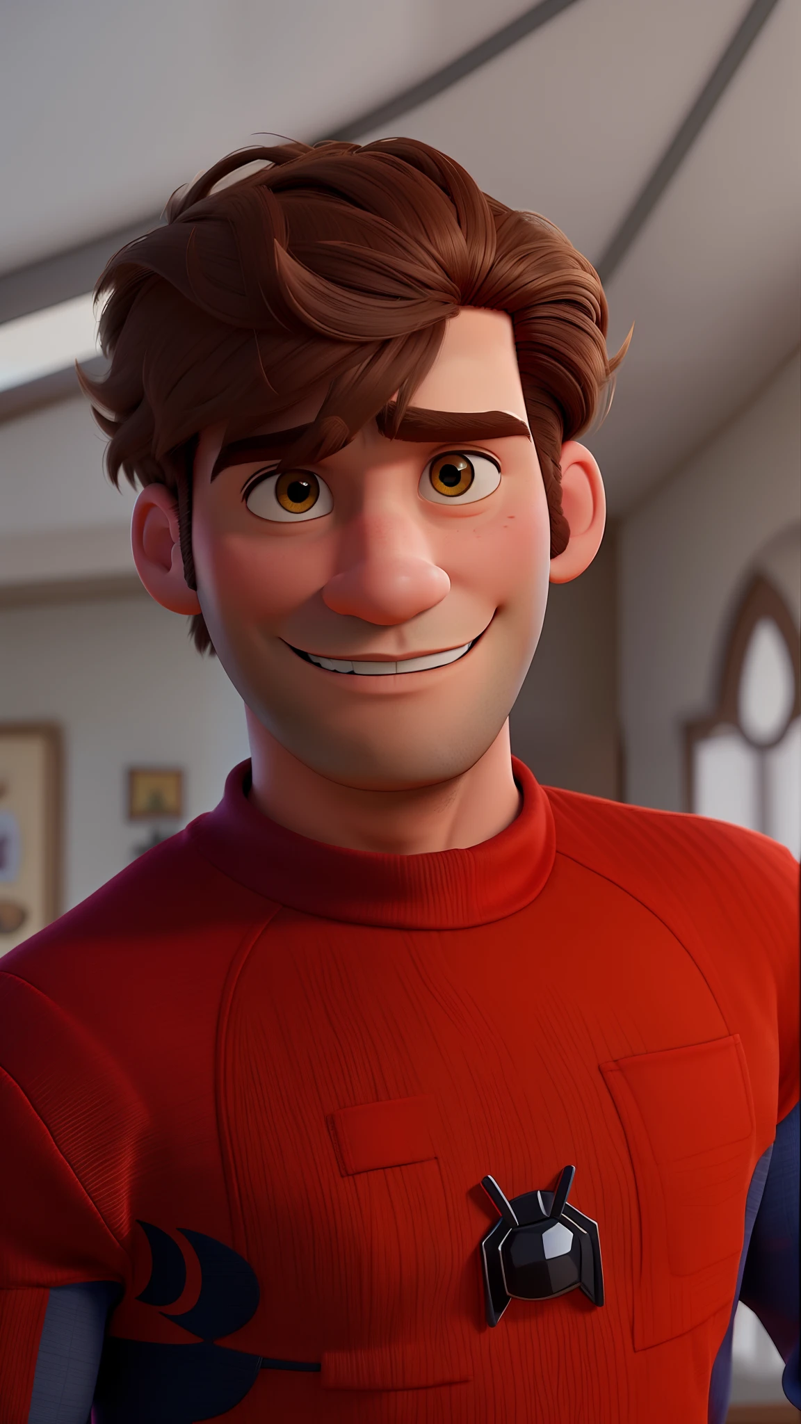 Homem com cabelos pretos estilo Disney pixar, alta qualidade, melhor qualidade