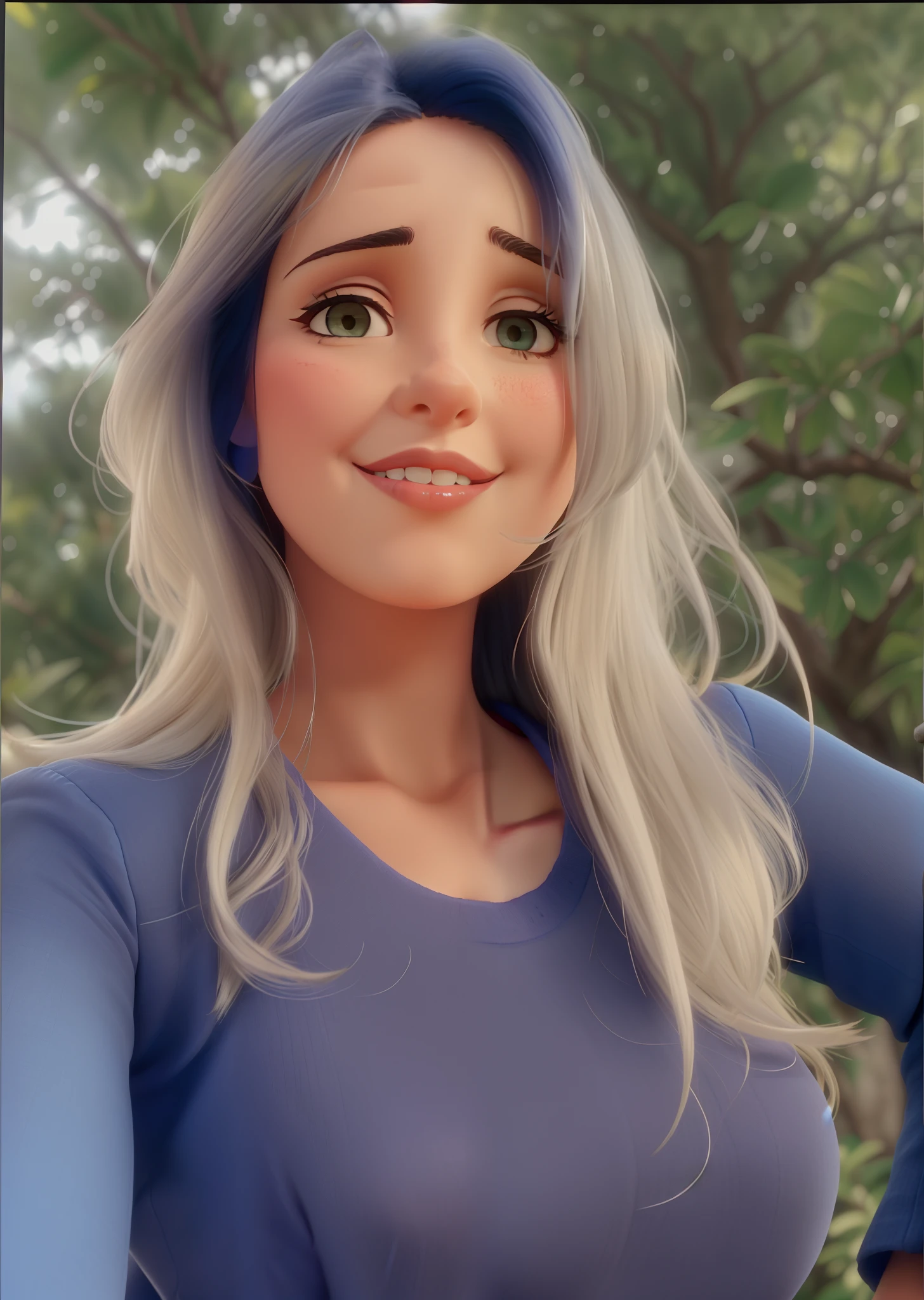 Mulher loira com cabelo longo e uma camisa azul posando para uma foto, fernanda suarez, Lorena Avarez, Marischa Becker, imagem de perfil, Malika Favre, Alanis Guillen, julia fuentes, Caroline Gariba, Ayahausca, taken in the early 2020s, 3 0 anos de idade mulher, Mulher de 30 anos