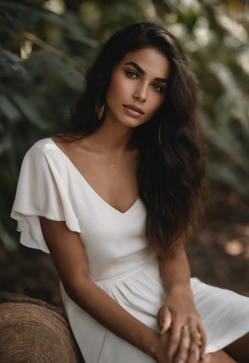 mulher de 20 anos, cabelo liso, com franja e curto, gosta de leitura, se interessa por marketing, It has indigenous traits.