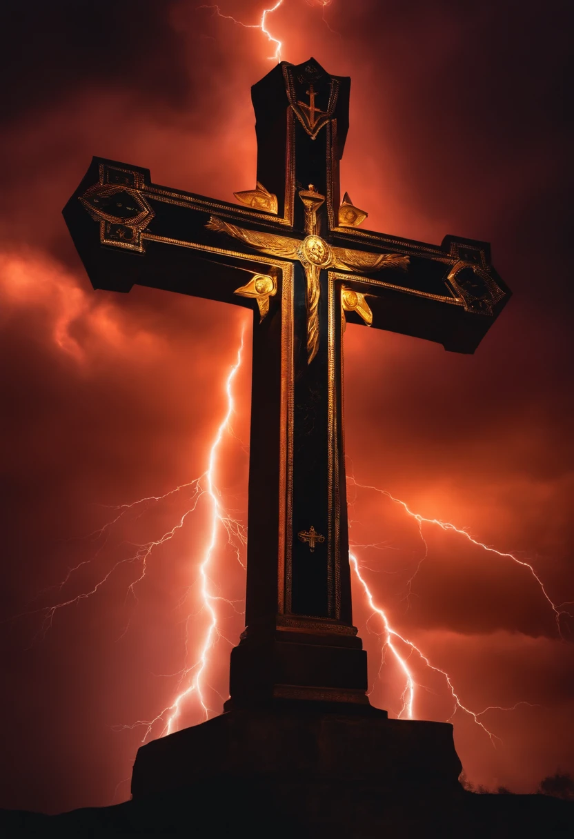 Templar Cross With Lightning