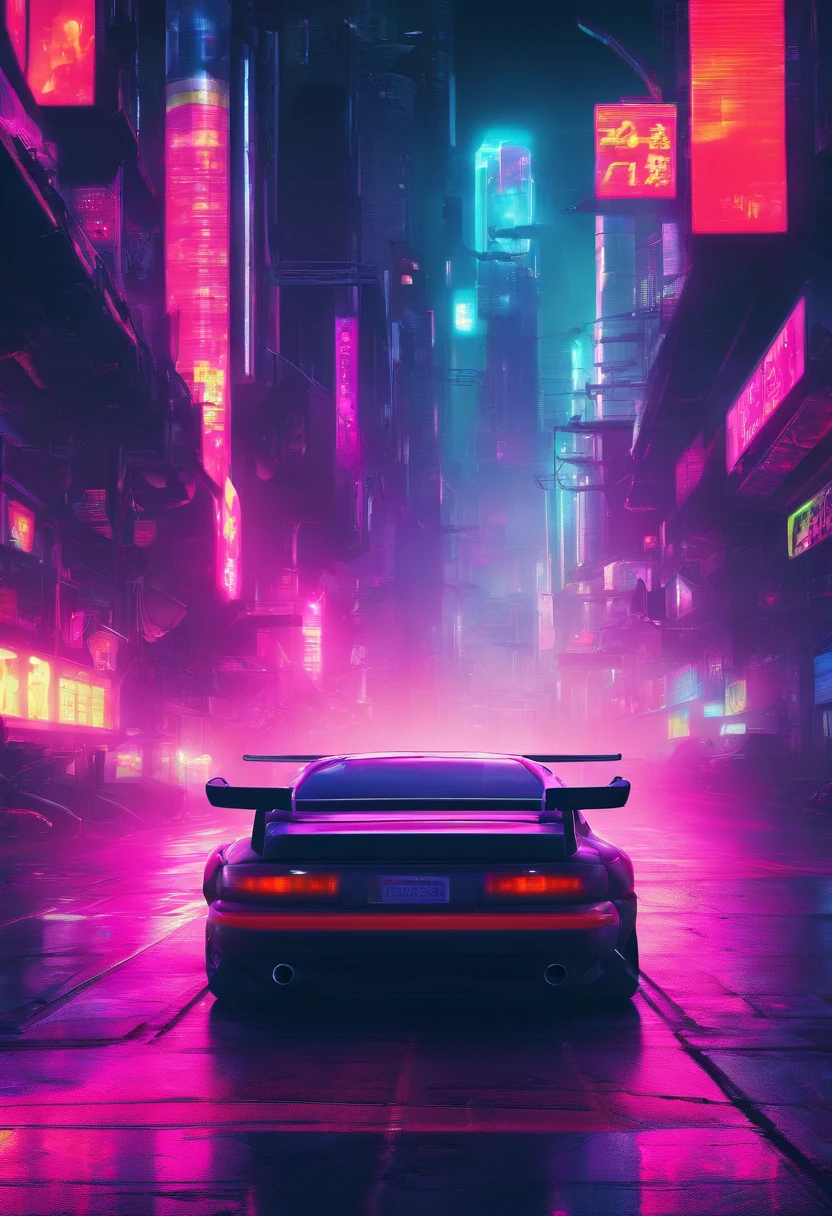 A toyota supra mk2, (cyberpunk city), road background, detail of the above image, in full detail,