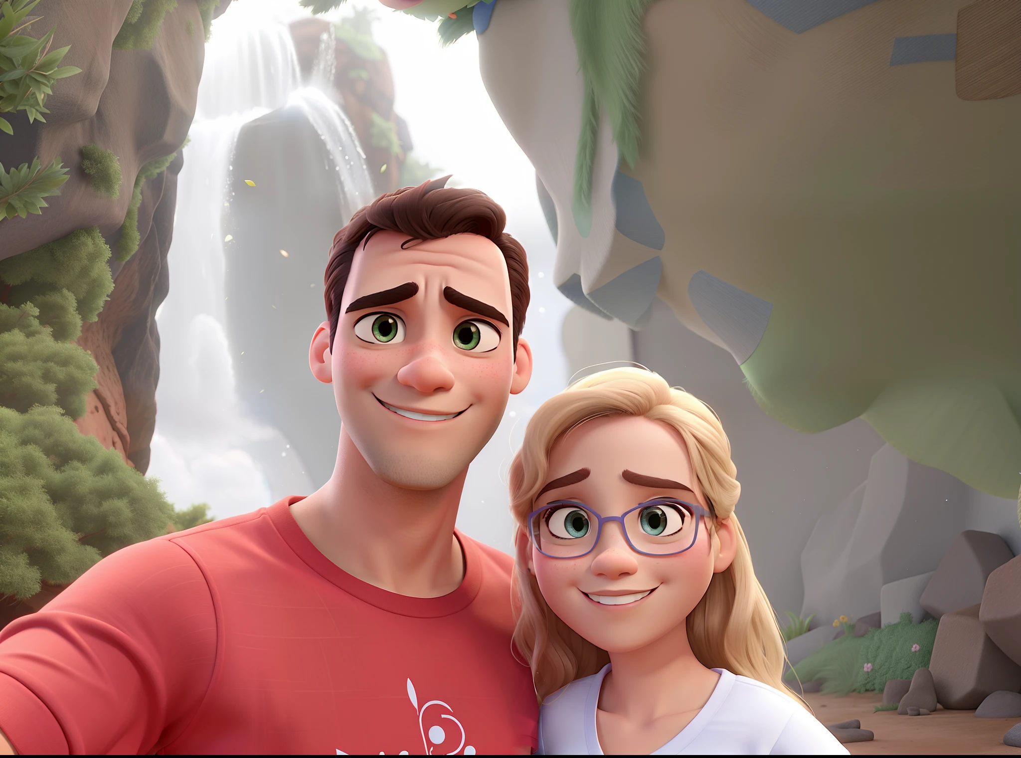 casal no estilo disney pixar