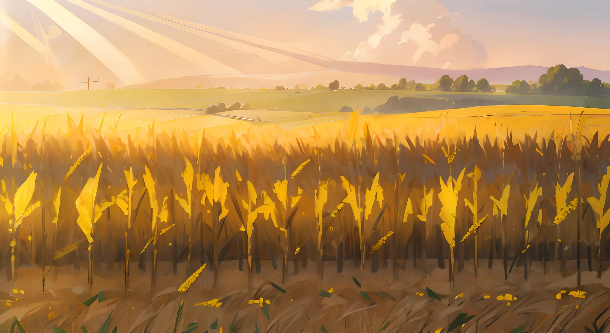 Corn fields，Corn stalk detail，Delicate portrayal，the detail，nachos，