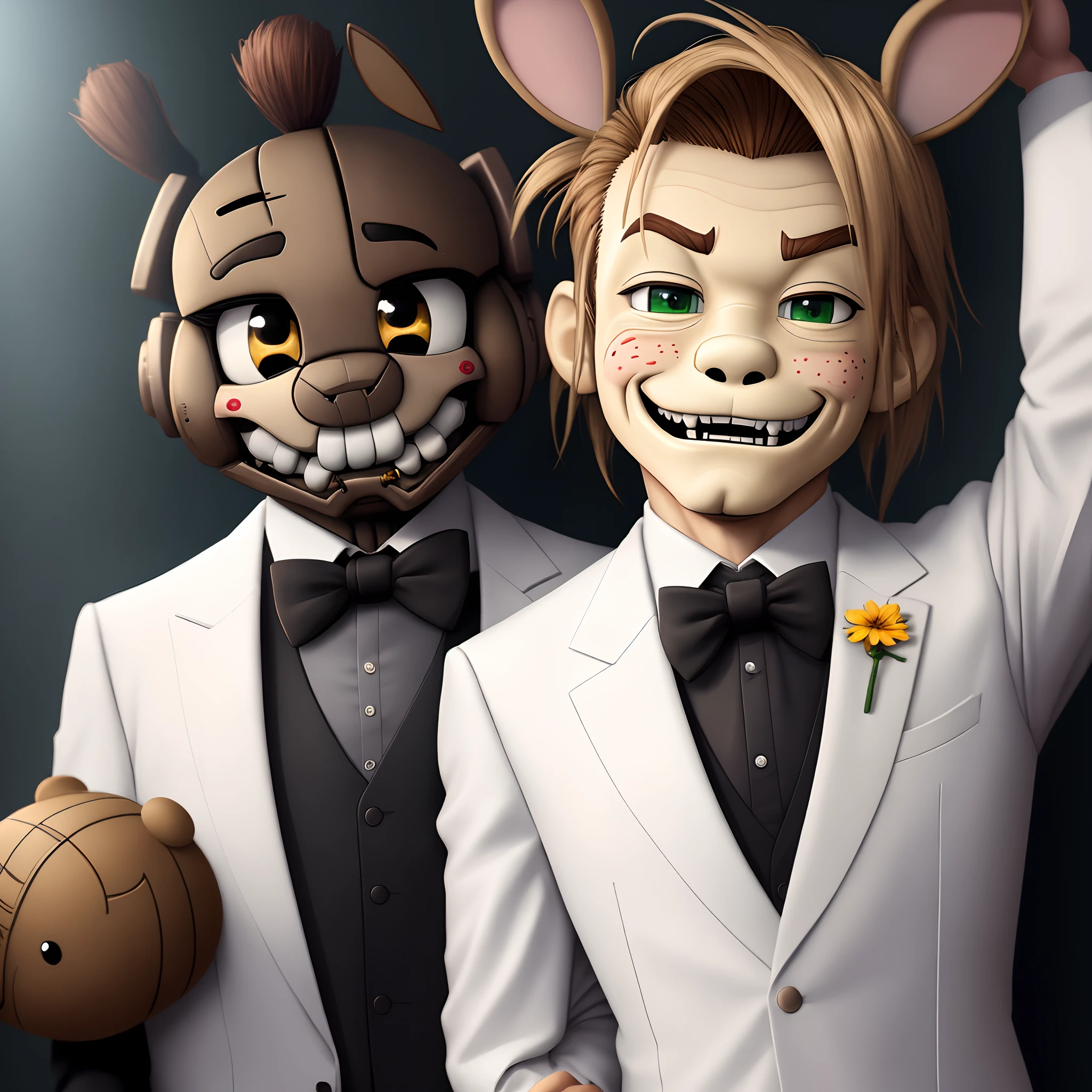 Springtrap in a white tuxedo