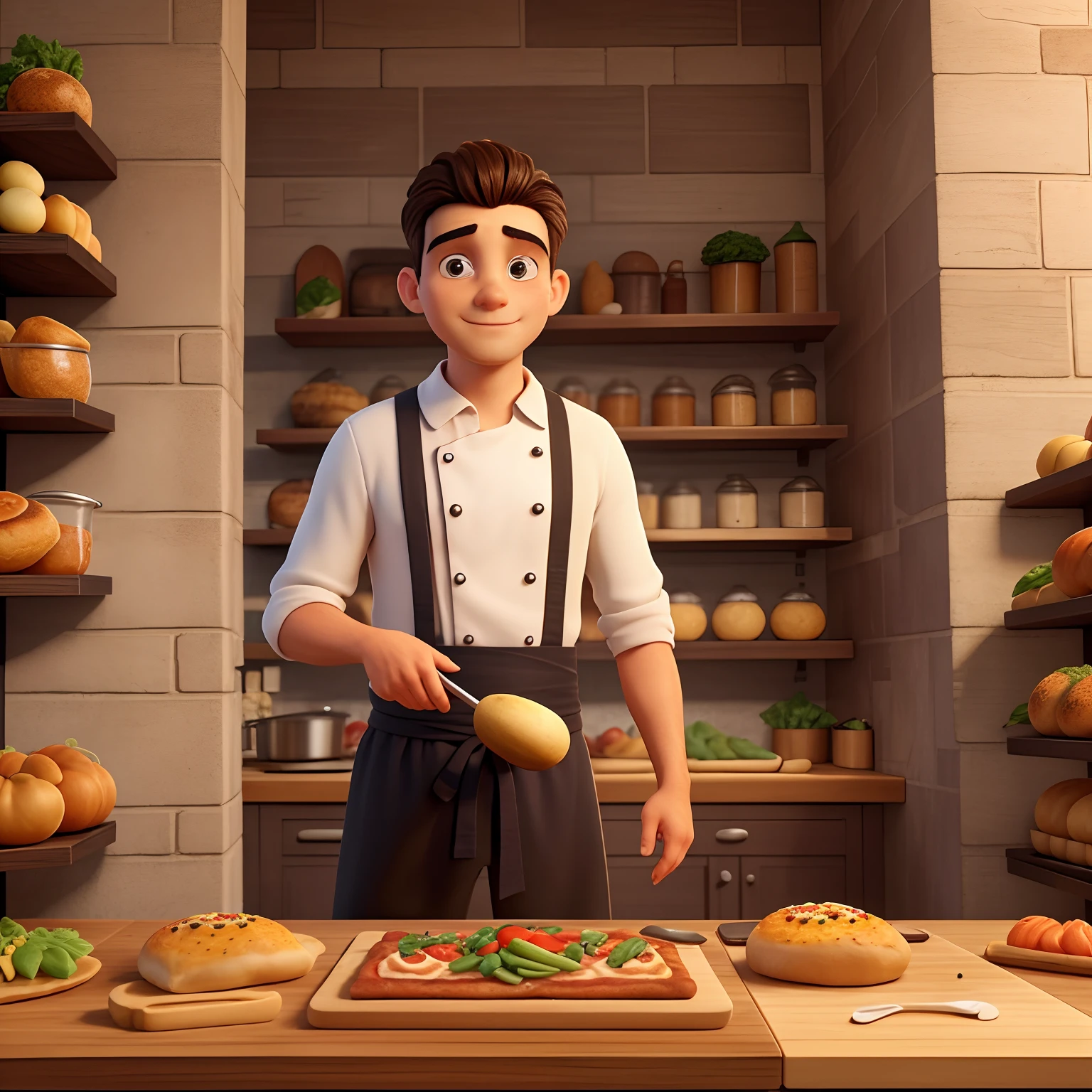 (melhor qualidade,4k,Altas),jovem,Homem de 20 anos,careca making,Chef profissional, manufacturing process,cuidadosamente elaboradas,Alimentos Comerciais,imagem realista da ,publicidade de alimentos, comercial,cozinha comercial,alongamento da massa de ,chef uniformizado,ingredientes de alta qualidade,coberturas vibrantes,pizzas saborosas e apetitosas,lindamente cozido,customer satisfaction,cooking skills,attention to detail,amassamento de massa,forno de pizza profissional,forno a lenha,Authentic flavors,crosta perfeitamente assada,aroma delicioso,queijo ralado na hora,molho de tomate rico,Ervas e Especiarias,tasty combinations,legumes fatiados,coberturas de carne,Gourmet Pizza,bordas crocantes,mouth-watering presentation,fotografia profissional de alimentos,Visuais atraentes,ingredientes coloridos,Artistic chapeamento,Attractive lighting,high-definition,artistic composition,artesanato preciso,Cooking,culinary excellence. melhor qualidade,
