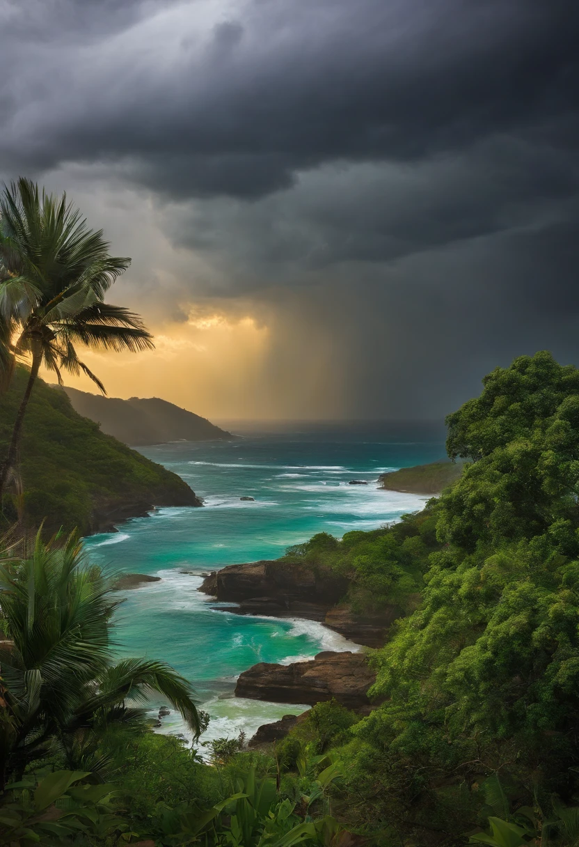 Jamaican inspired storm Druid influencing the weather, art in the style of Wayne Reynolds