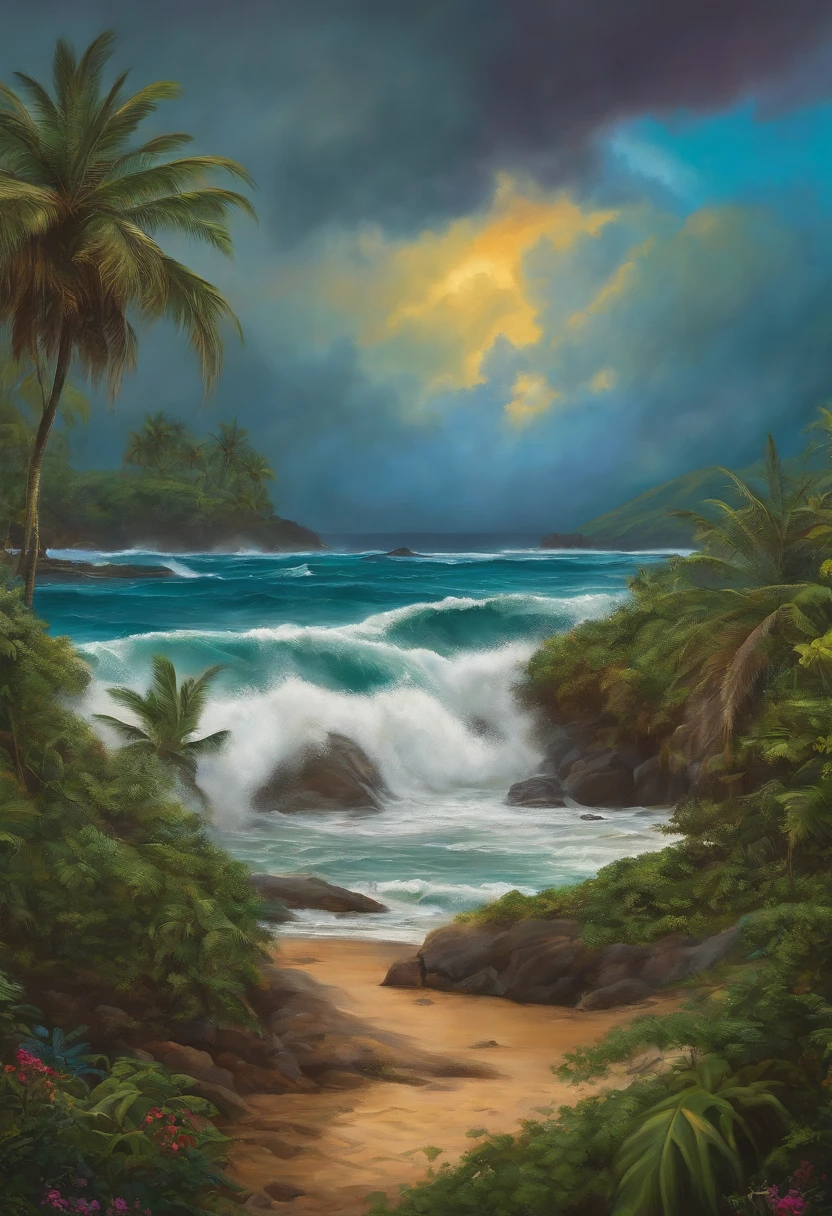 Jamaican inspired storm Druid influencing the weather, art in the style of Wayne Reynolds