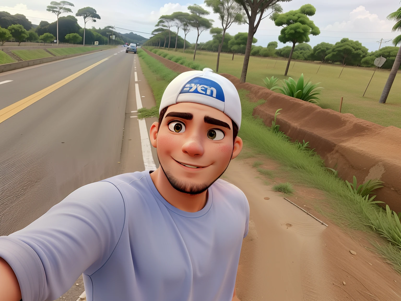 Uma imagem de extrema qualidade de um jovem lindo fazendo sua caminhada na rua