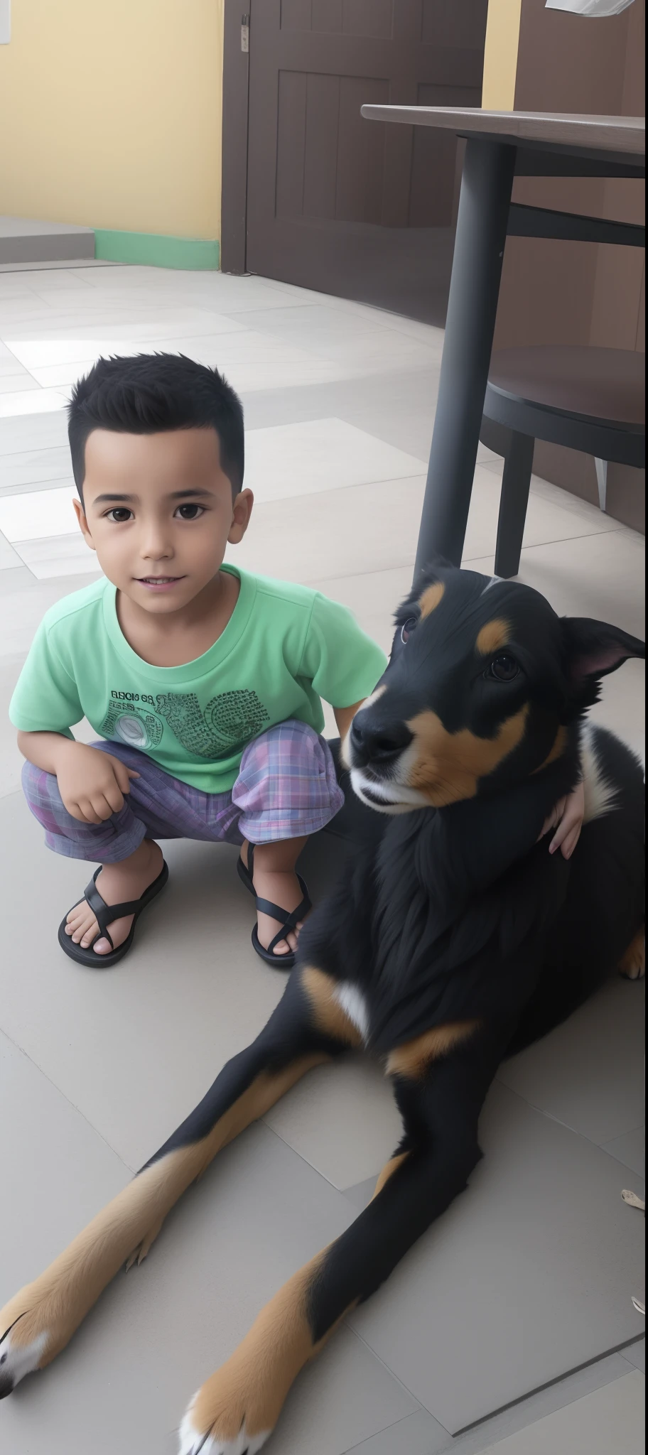 There's a boy sitting next to a dog on the floor, 2 anos, 5 anos, 4 anos de idade, cabrito, maximus jacobs, Directed by: Nandor Soldier, quatro anos, with his hyperactive little dog, mateus 9 5, Directed by: Emerson Silva, with a , muito poderoso, Directed by: Fernando Gerassi, Anos