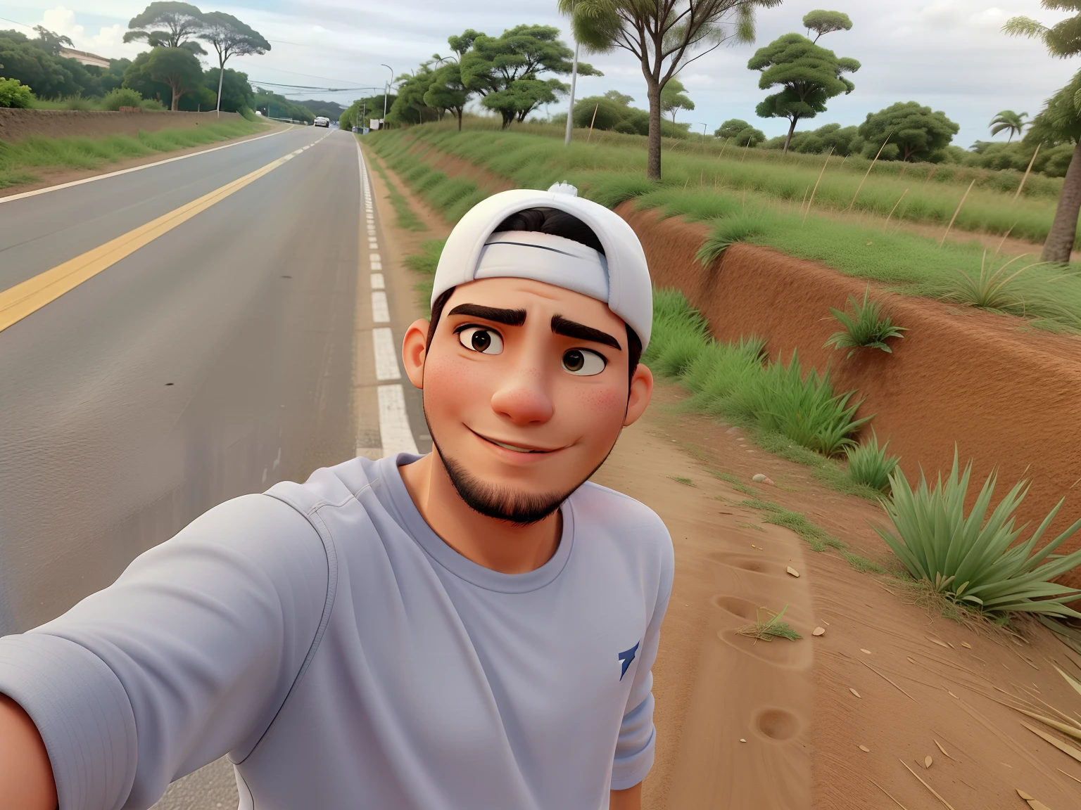 Uma imagem de extrema qualidade de um jovem lindo fazendo sua caminhada na rua