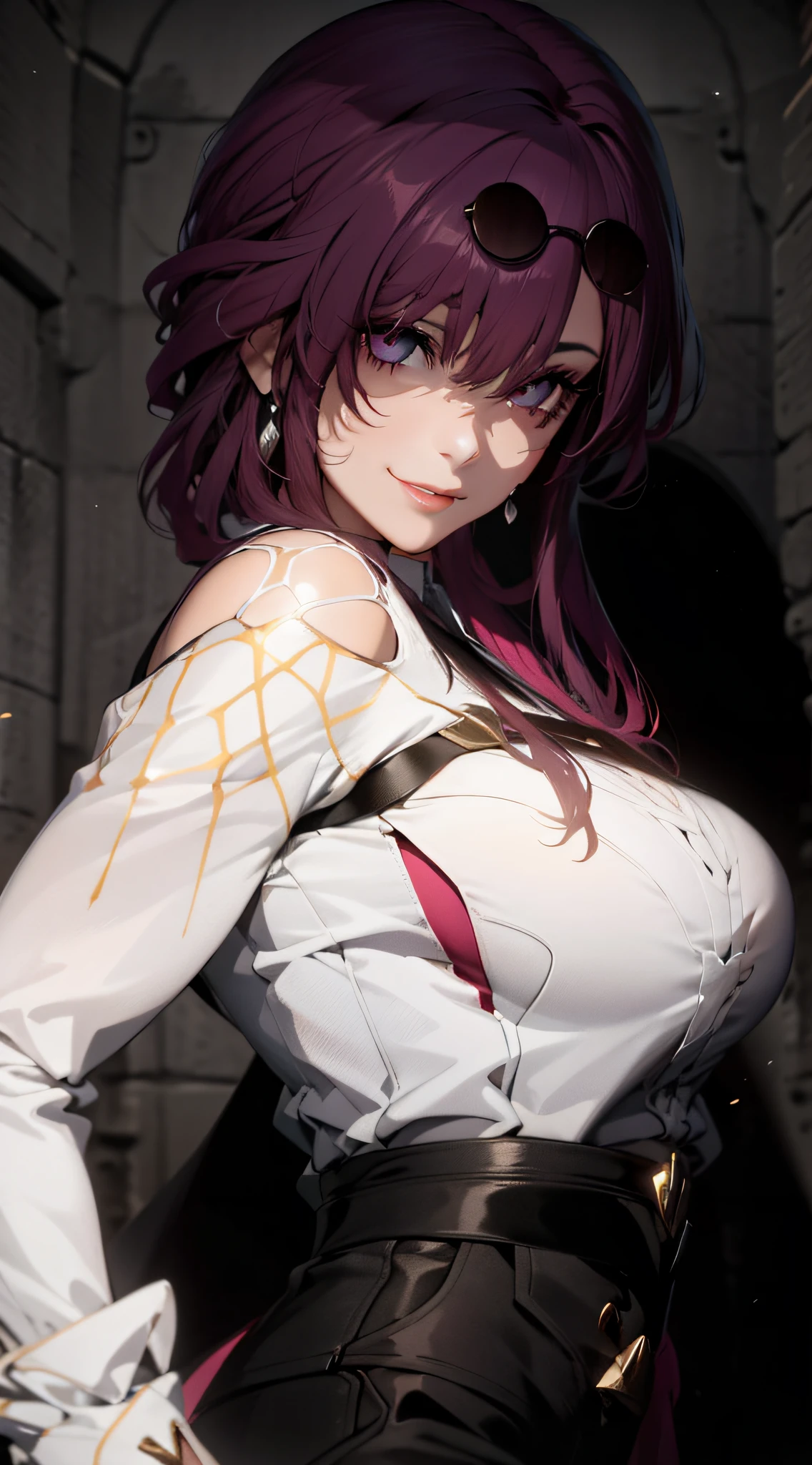 Zerg queen beautiful girl: Lanlinger is 18 years old, messy hair, oil painted, Beautiful perfect face, Soft skin and perfect face, Add light purple and violet colors, Added light red, Complicated details, Launch image, 8K分辨率, tmasterpiece, Cute face, Mysterious magic array background
