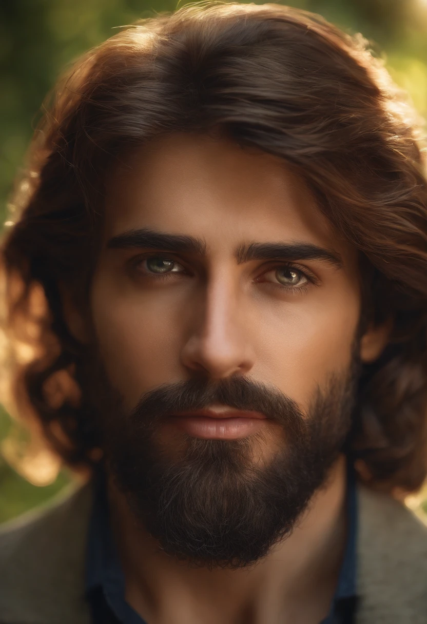 best quality,ultra-detailed,realistic:1.37,portrait,detailed eyes,detailed lips,sharp focus,natural lighting,colorful background,artist's brushstrokes,texture,beard,wrinkles,wisdom,confidence,age,character,expression,warm tones,sunlight streaming through trees,leafy garden,faca